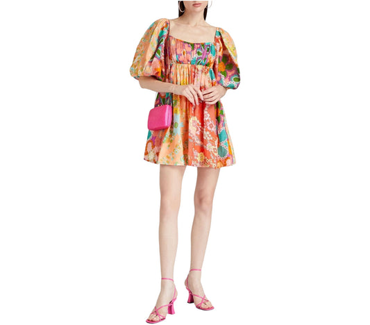 ZIMMERMANN Floral-Print Linen Mini Dress Size 1/36