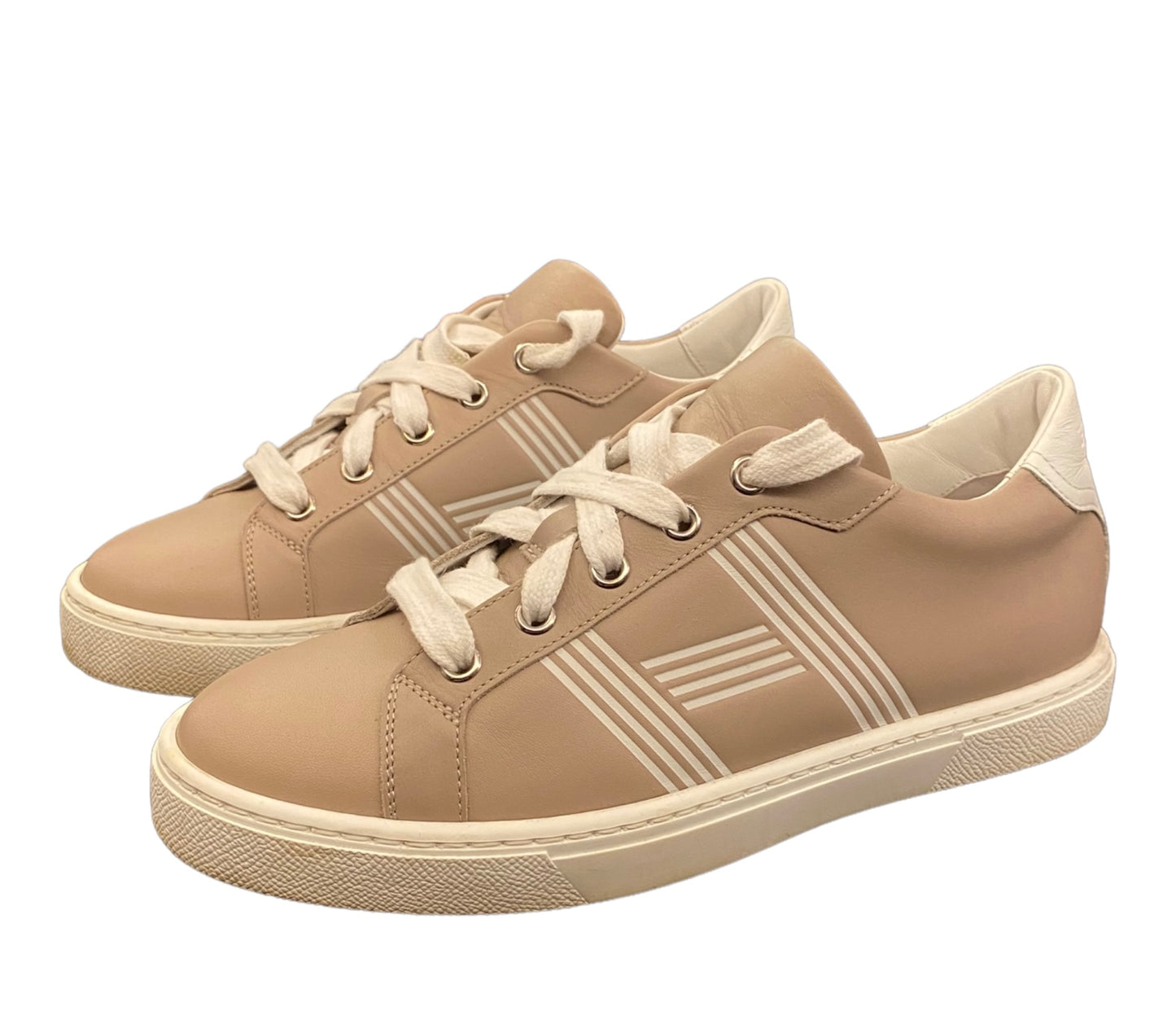 HERMÈS Advantage Sneakers Beige Rose Size 36,5