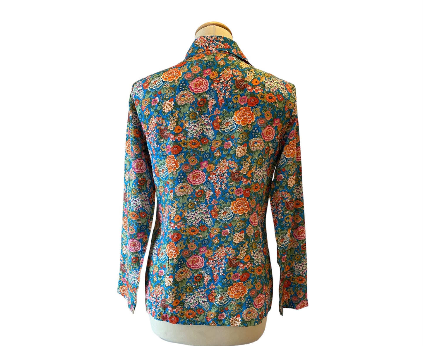 LA VESTE Floral Print Silk Blouse Size M