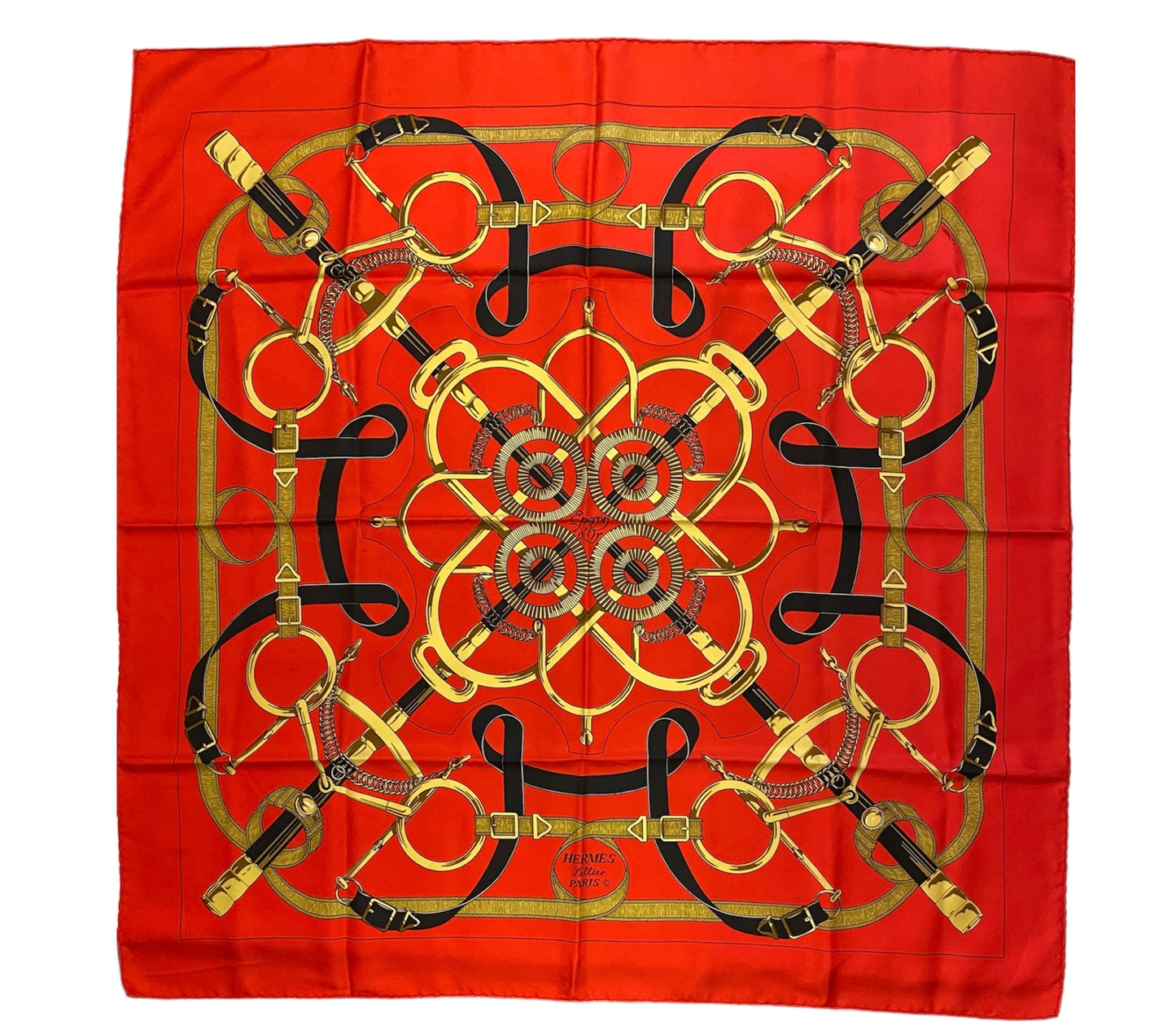 HERMÈS Vintage Silk Scarf “Eperon D’Or”