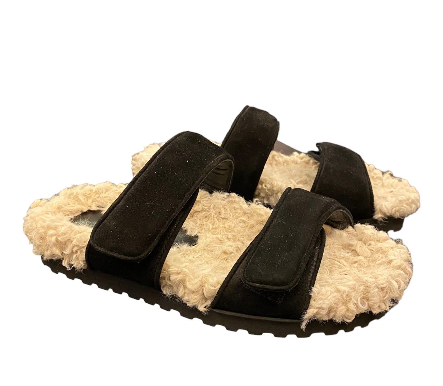 GIA BORGHINI Alvine Suede and Shearling Slides Size 39