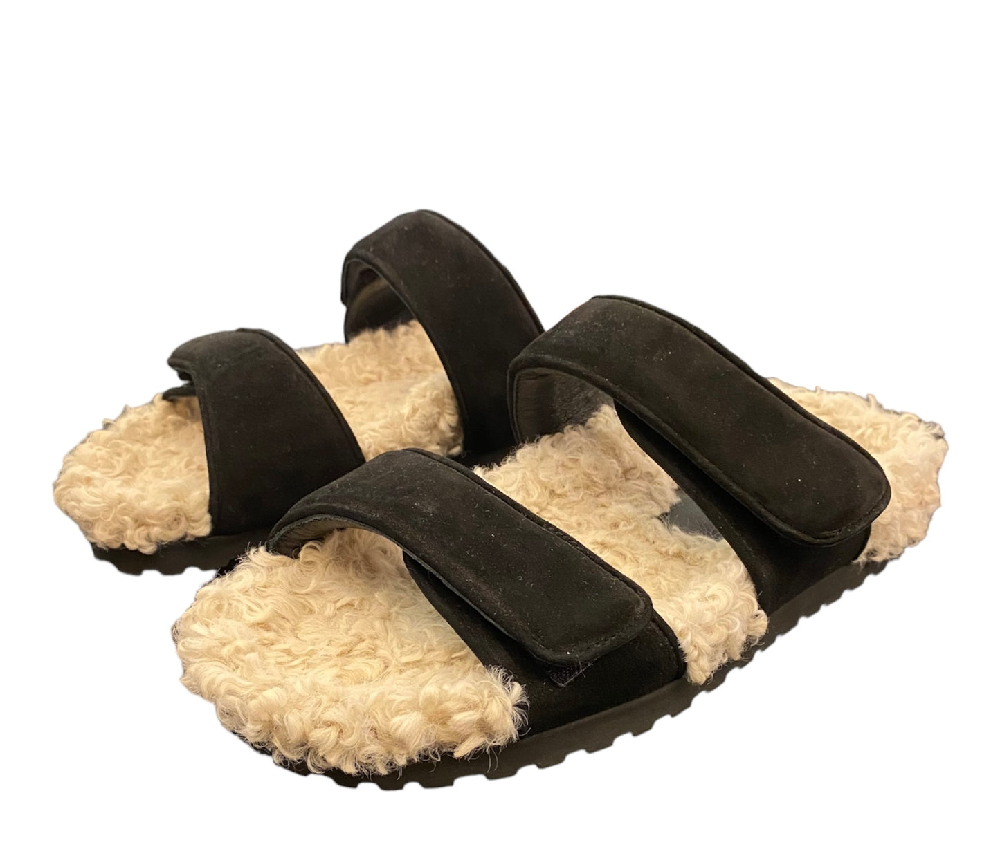 GIA BORGHINI Alvine Suede and Shearling Slides Size 39