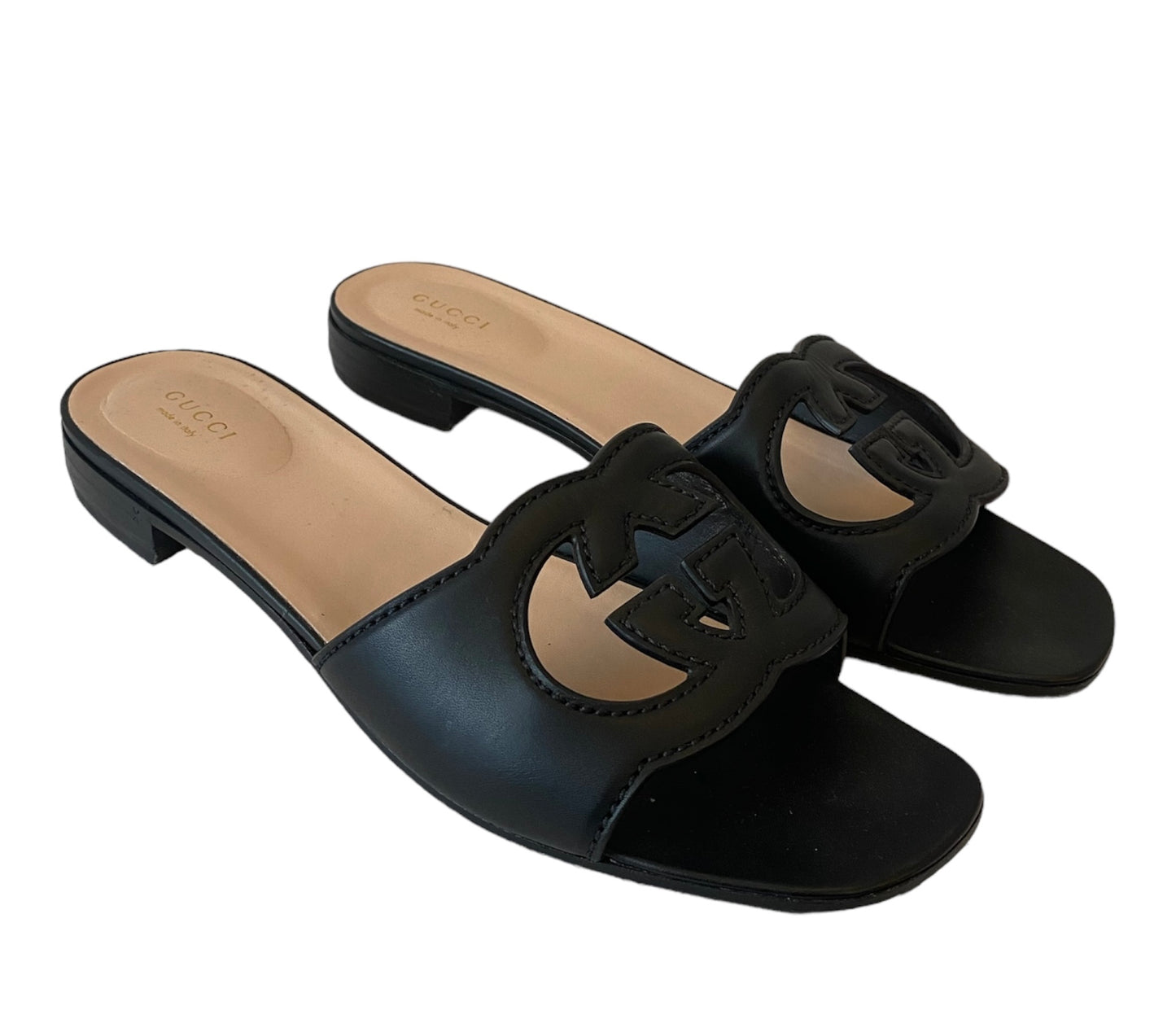 GUCCI Interlocking G Cut-Out Slide Sandal Size 41