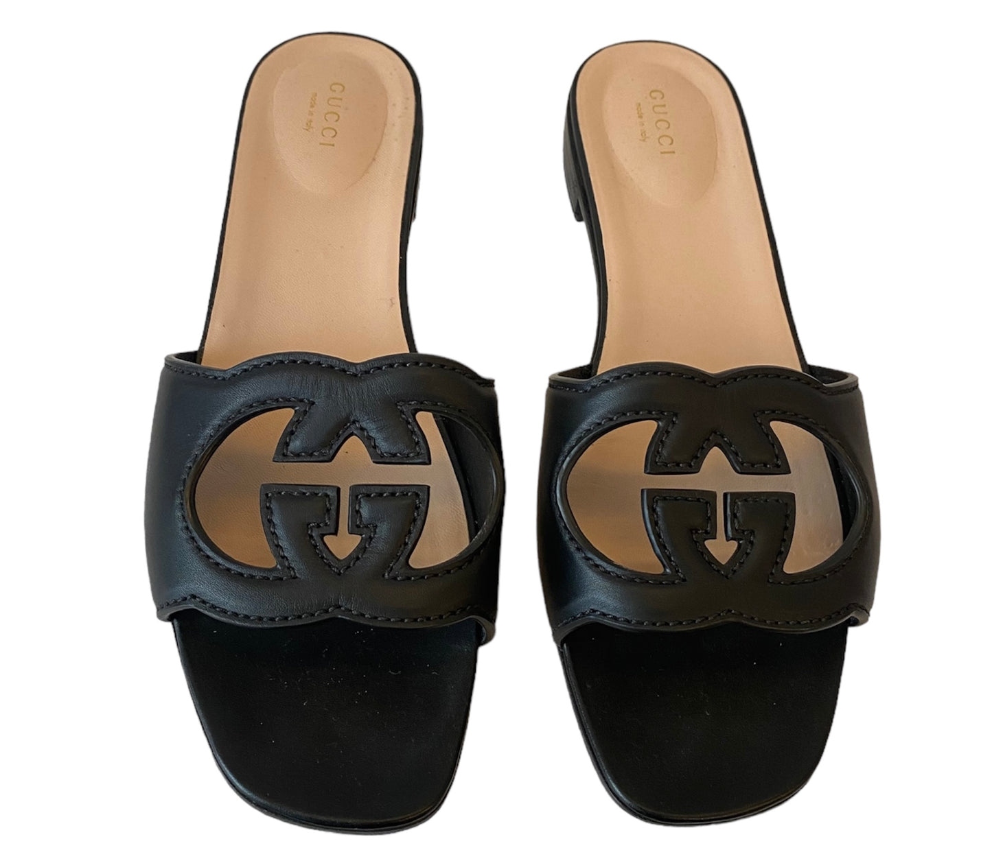 GUCCI Interlocking G Cut-Out Slide Sandal Size 41