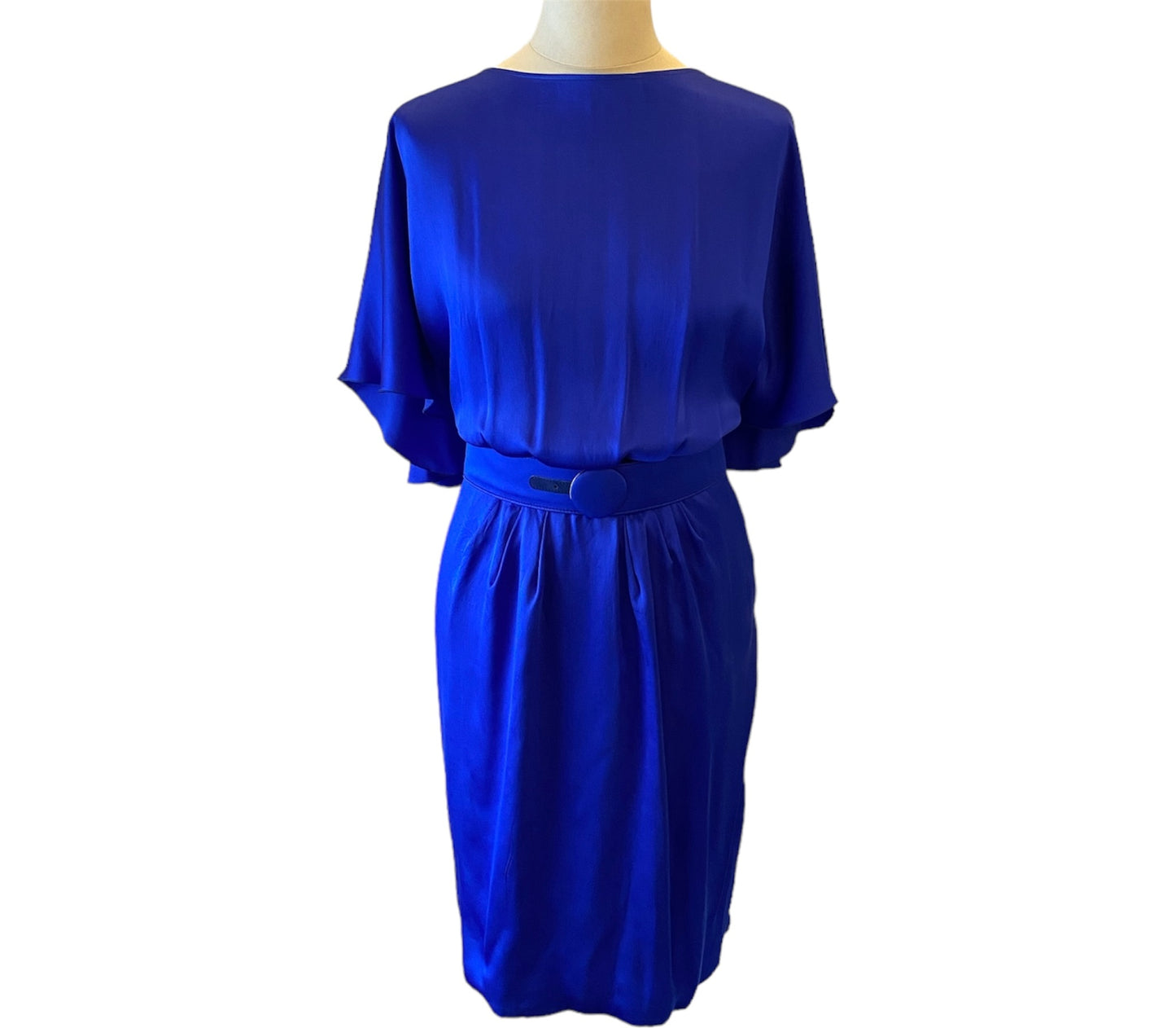 VERSACE Vintage Silk Blue Dress Size 34