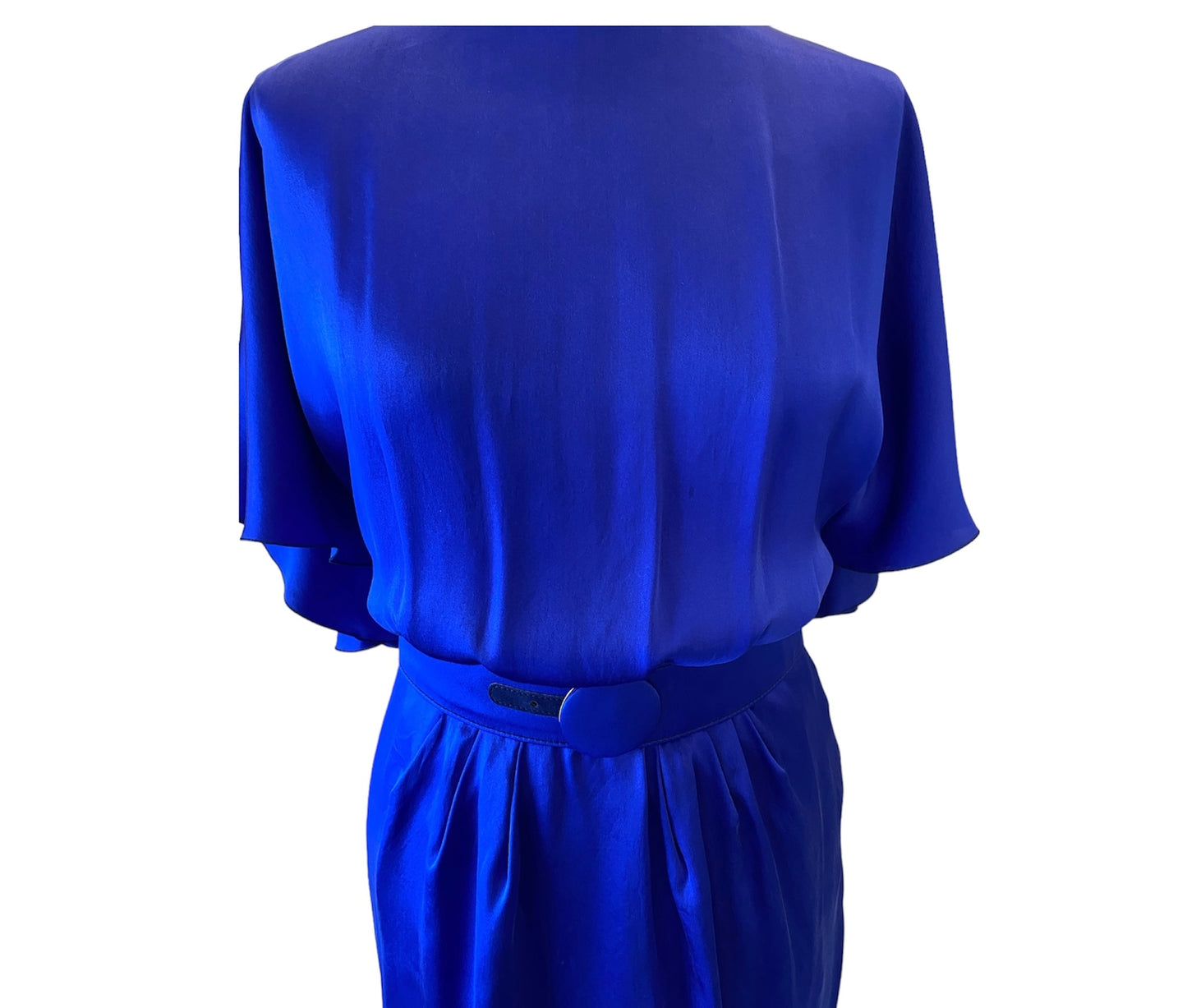 VERSACE Vintage Silk Blue Dress Size 34