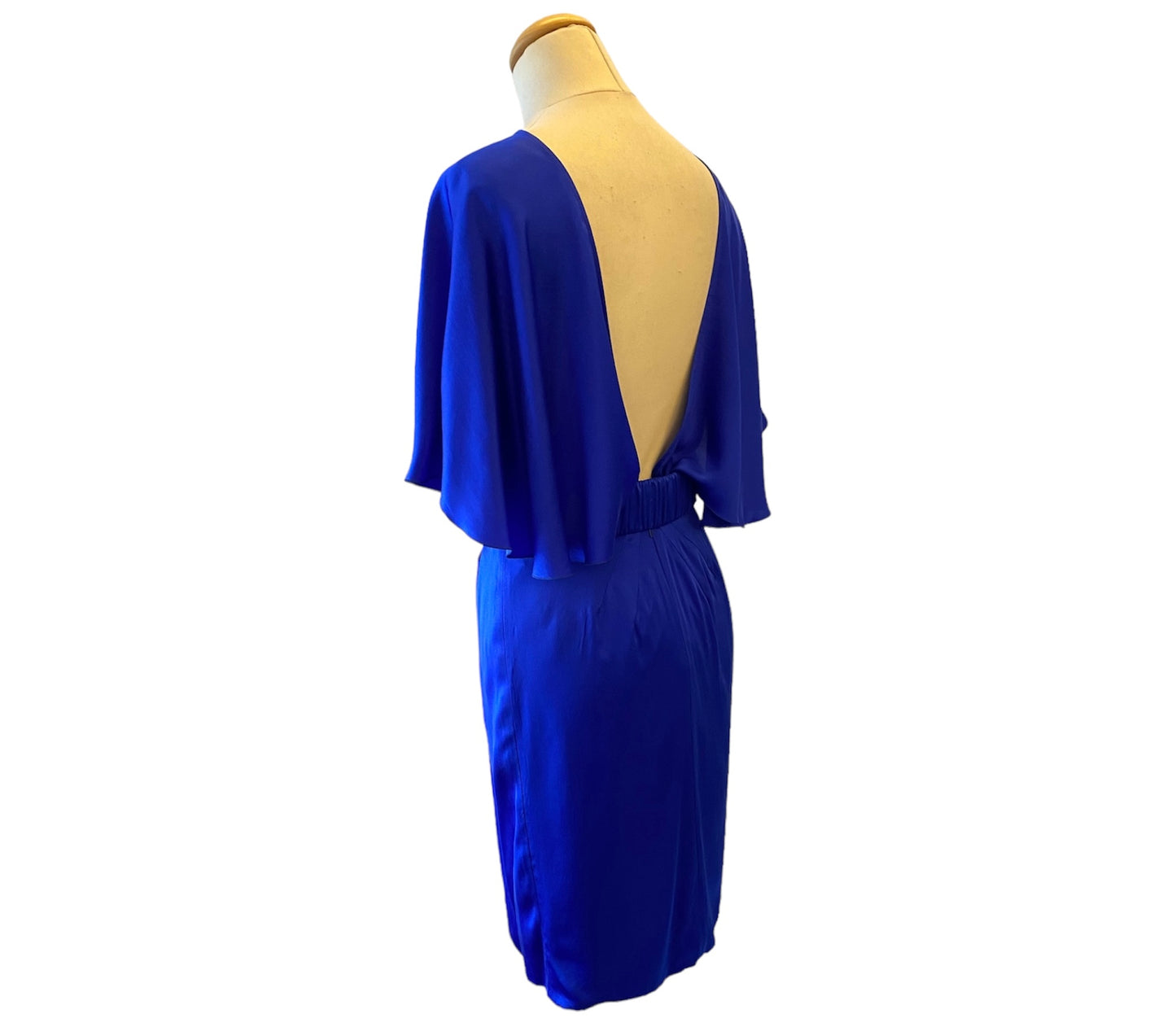 VERSACE Vintage Silk Blue Dress Size 34