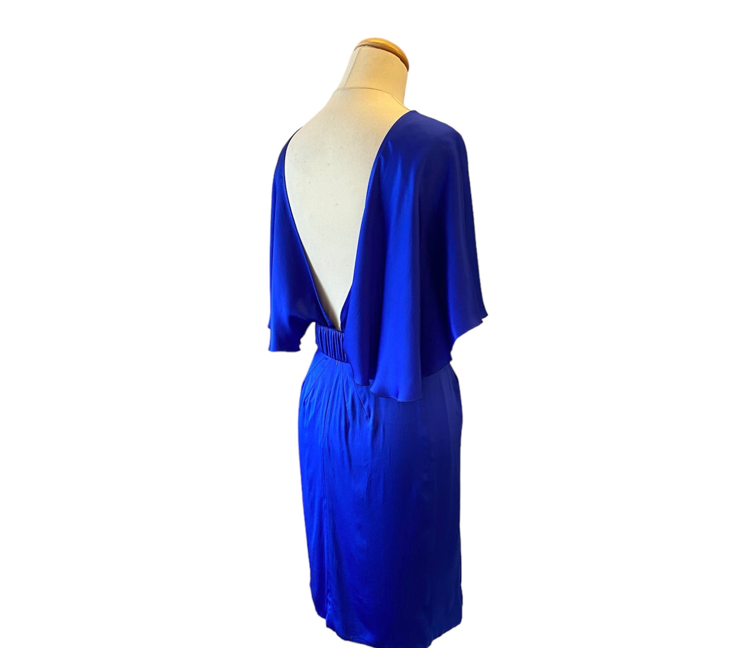 VERSACE Vintage Silk Blue Dress Size 34