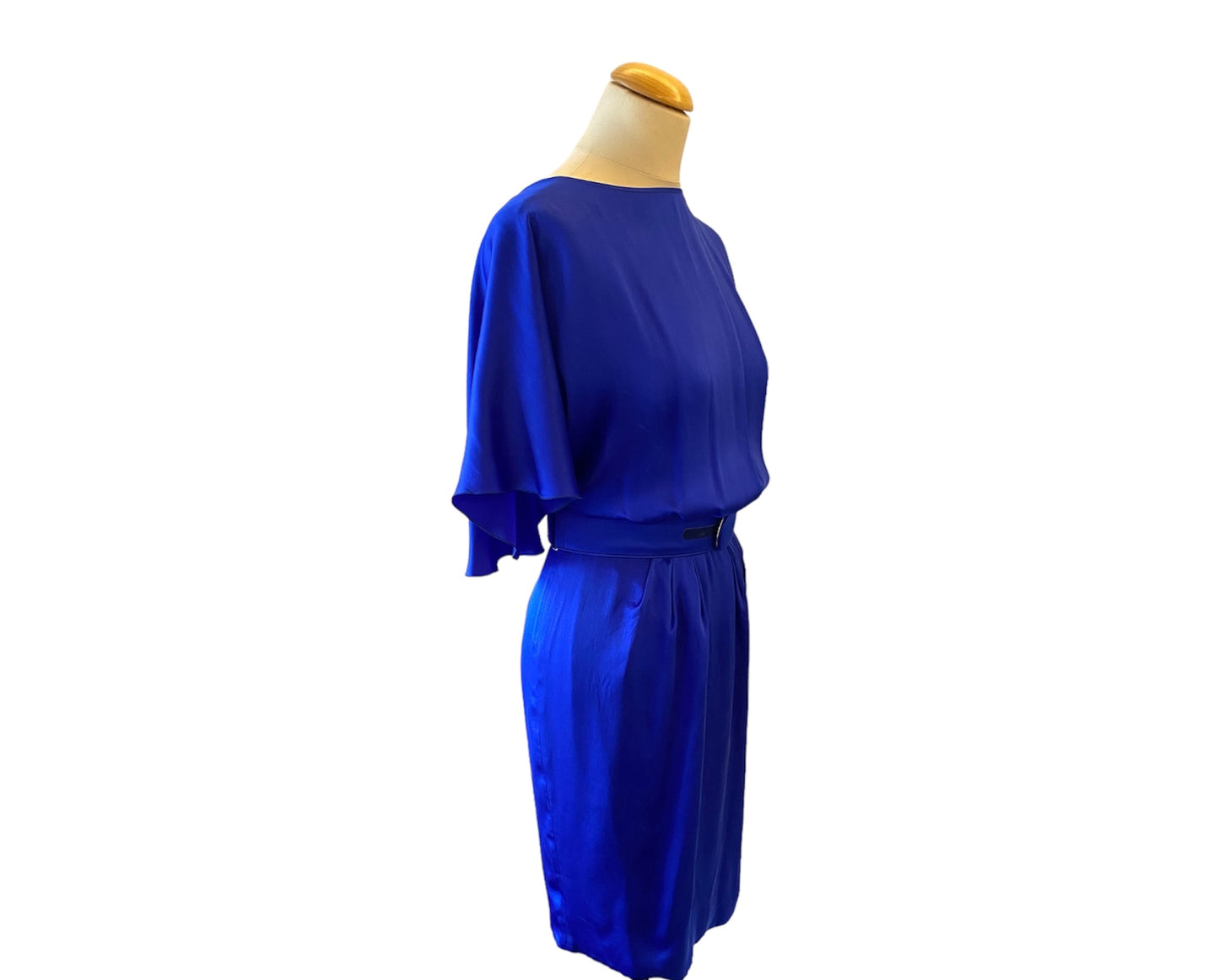 VERSACE Vintage Silk Blue Dress Size 34