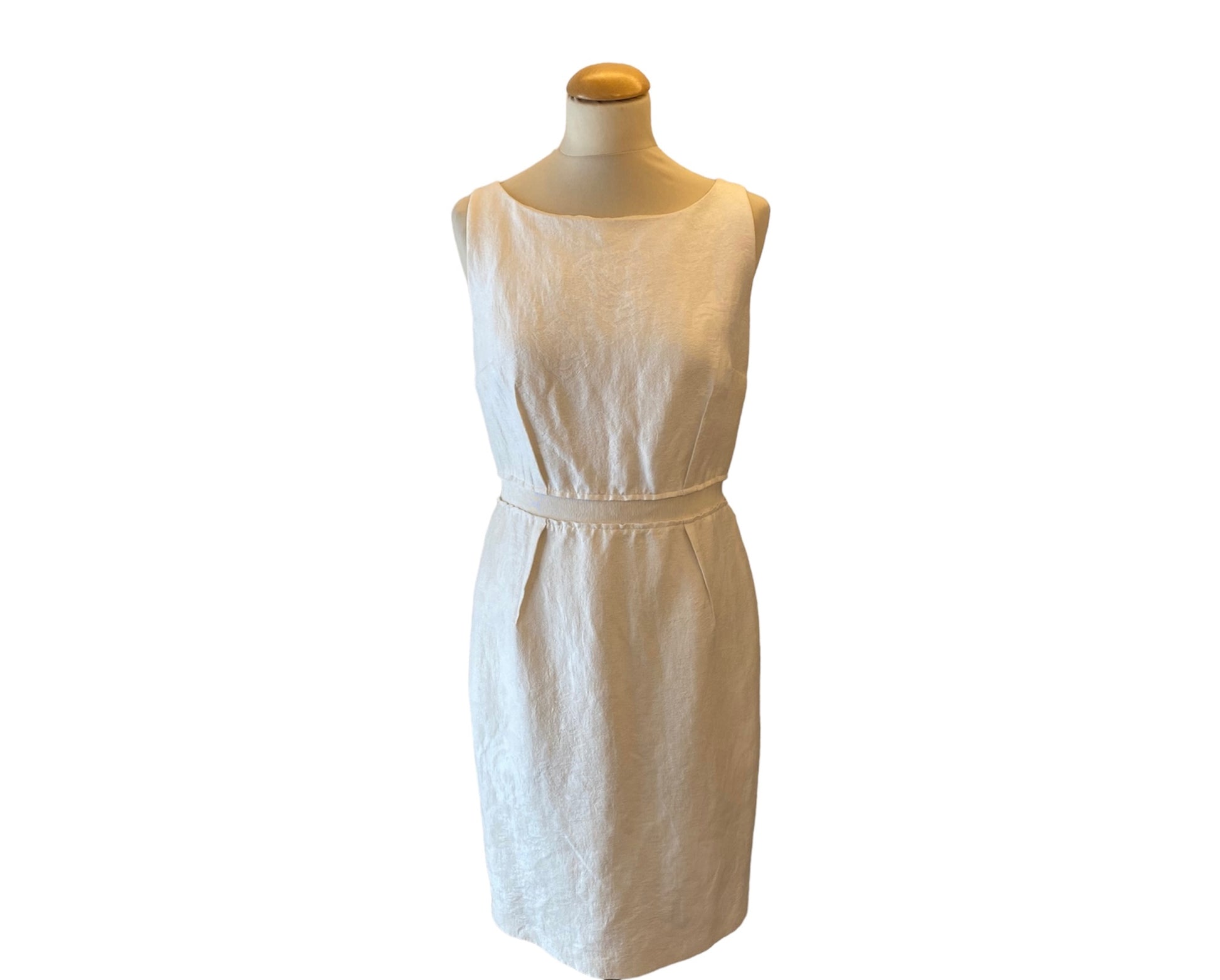GIAMBATTISTA VALLI Linen/Cotton Ecru Dress Size M GIAMBATTISTA VALLI Linen/Cotton Ecru Dress Size M