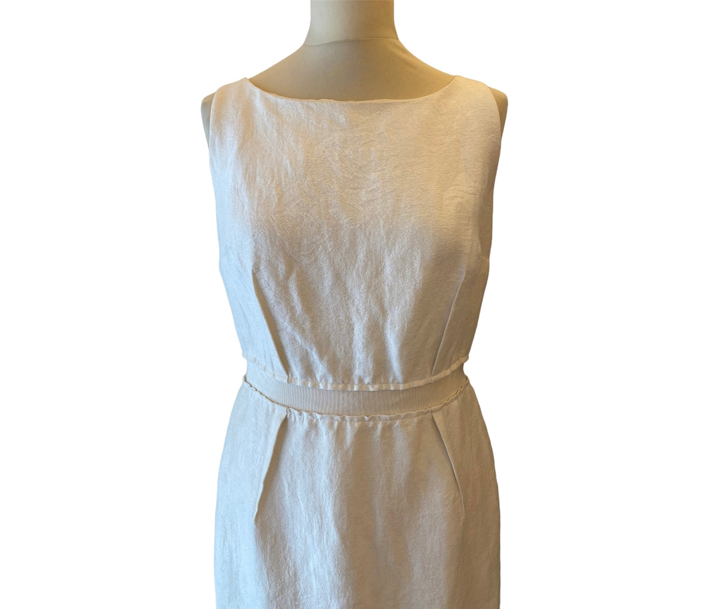 GIAMBATTISTA VALLI Linen/Cotton Ecru Dress Size M