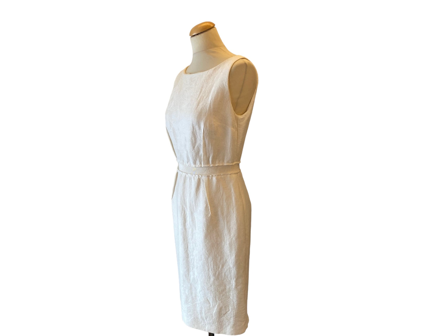 GIAMBATTISTA VALLI Linen/Cotton Ecru Dress Size M