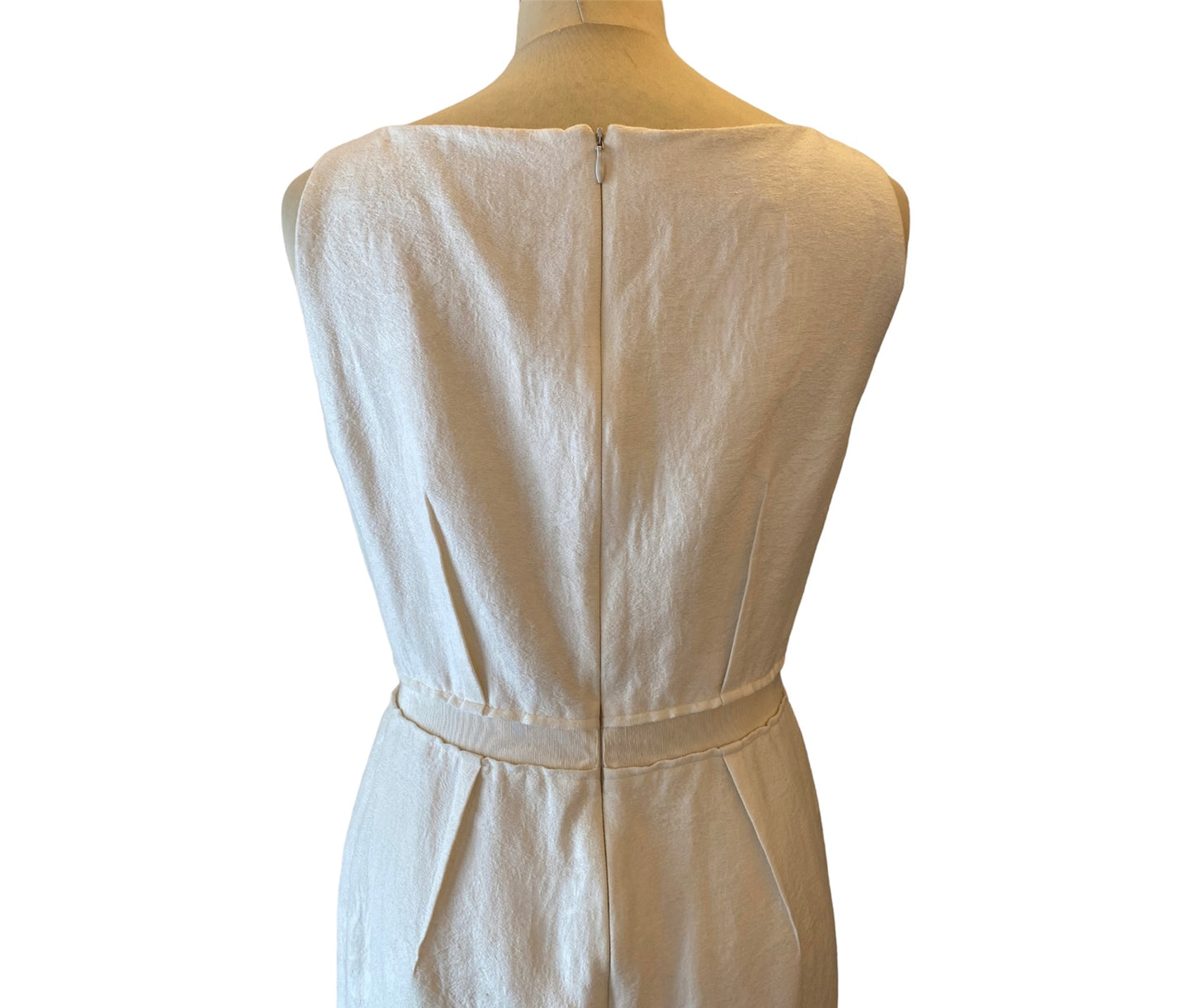 GIAMBATTISTA VALLI Linen/Cotton Ecru Dress Size M