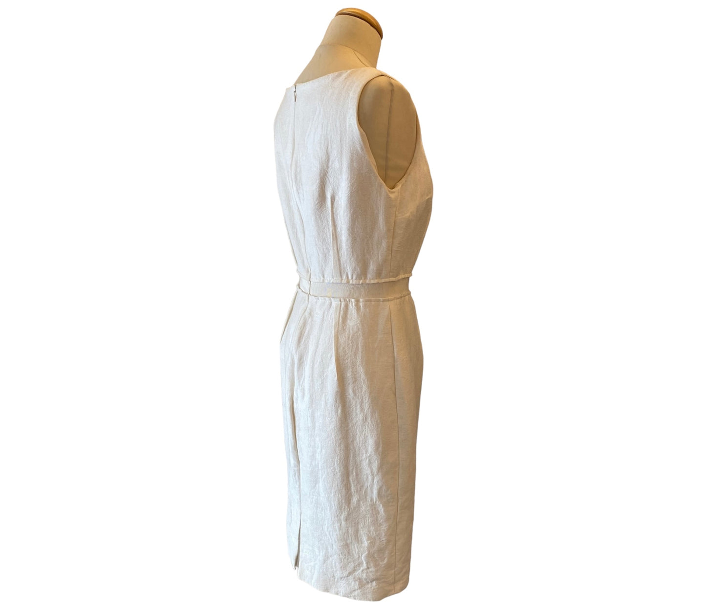 GIAMBATTISTA VALLI Linen/Cotton Ecru Dress Size M