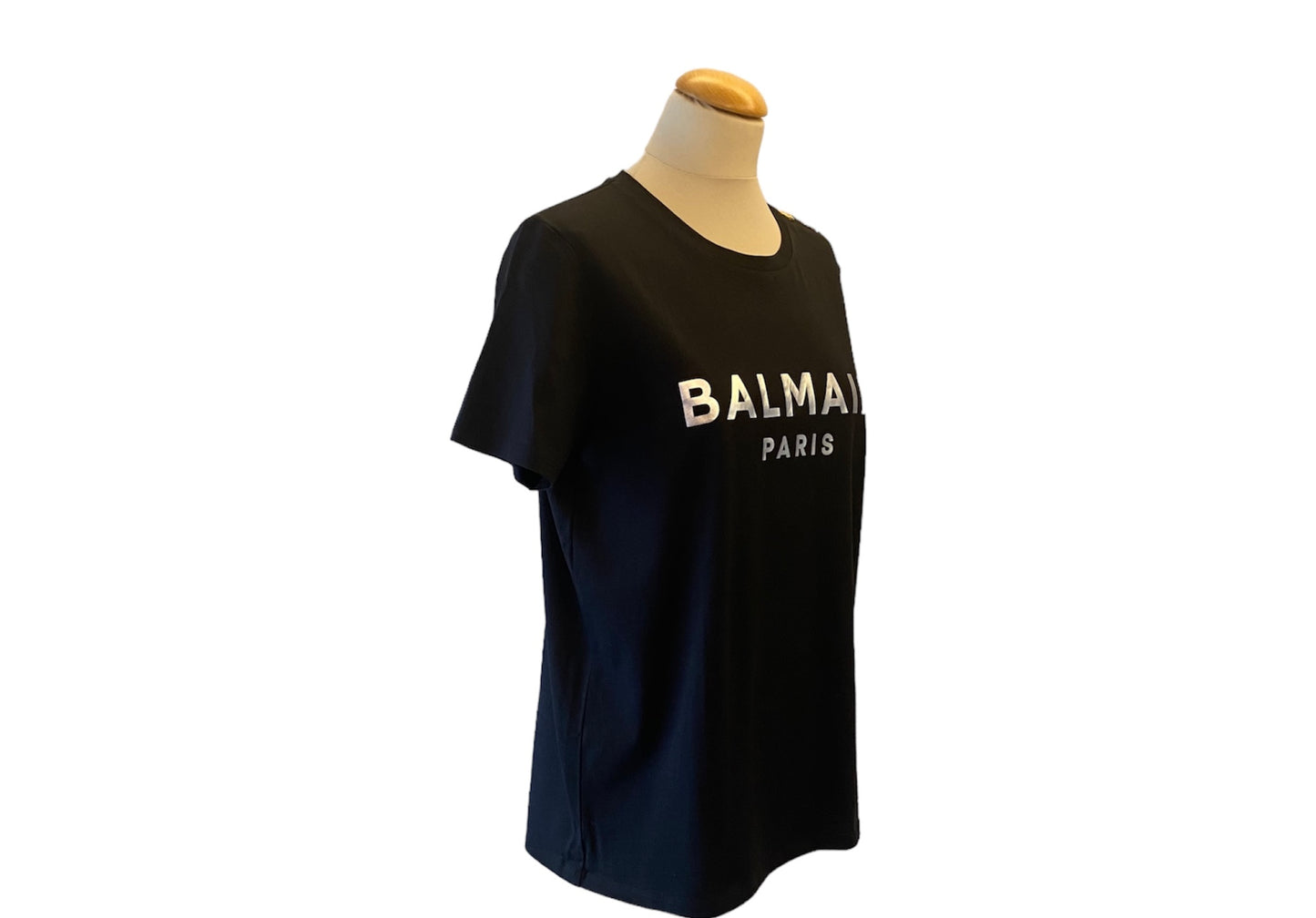 BALMAIN Black T-Shirt with Logo Print Size L