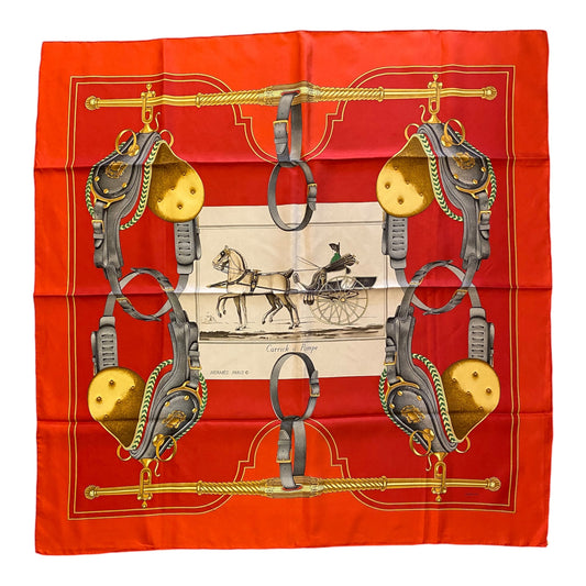 HERMÈS Vintage “Carrick à Pompe” Silk Scarf