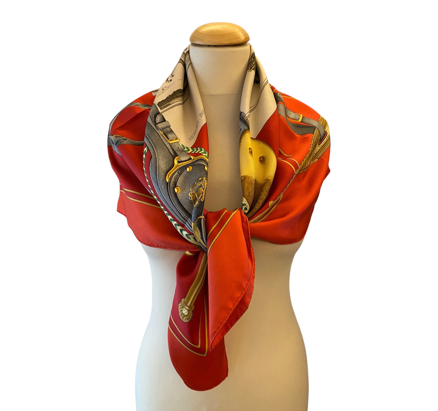 HERMÈS Vintage “Carrick à Pompe” Silk Scarf