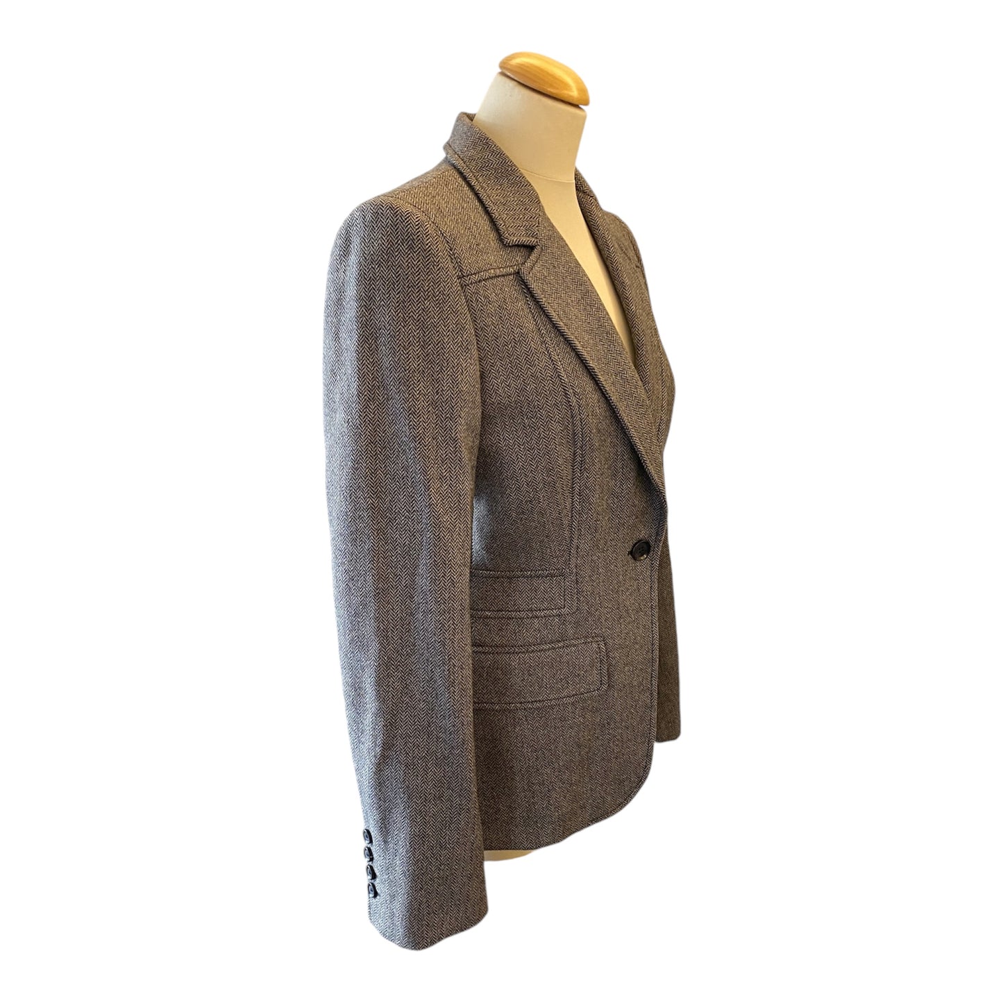 GUCCI Wool Blazer Black & Beige Size It 44