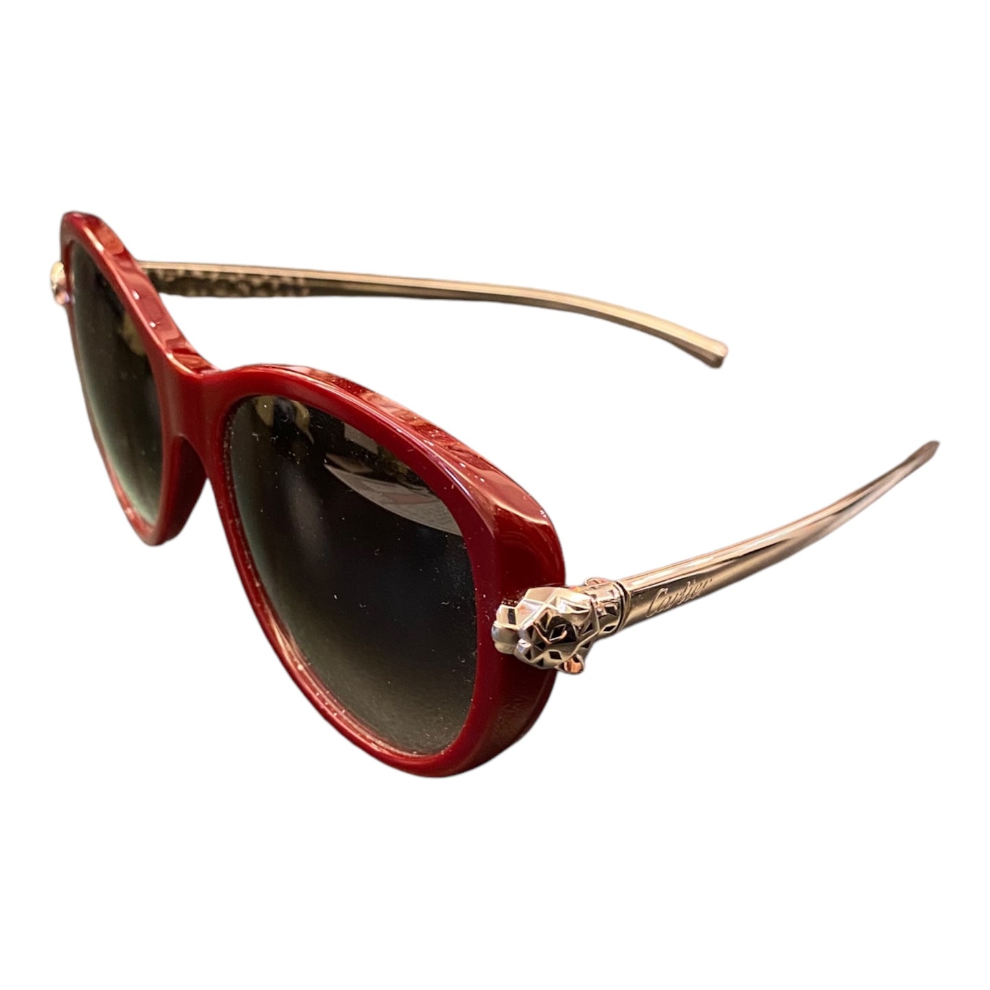 CARTIER Panthere de Cartier Burgundy Sunglasses