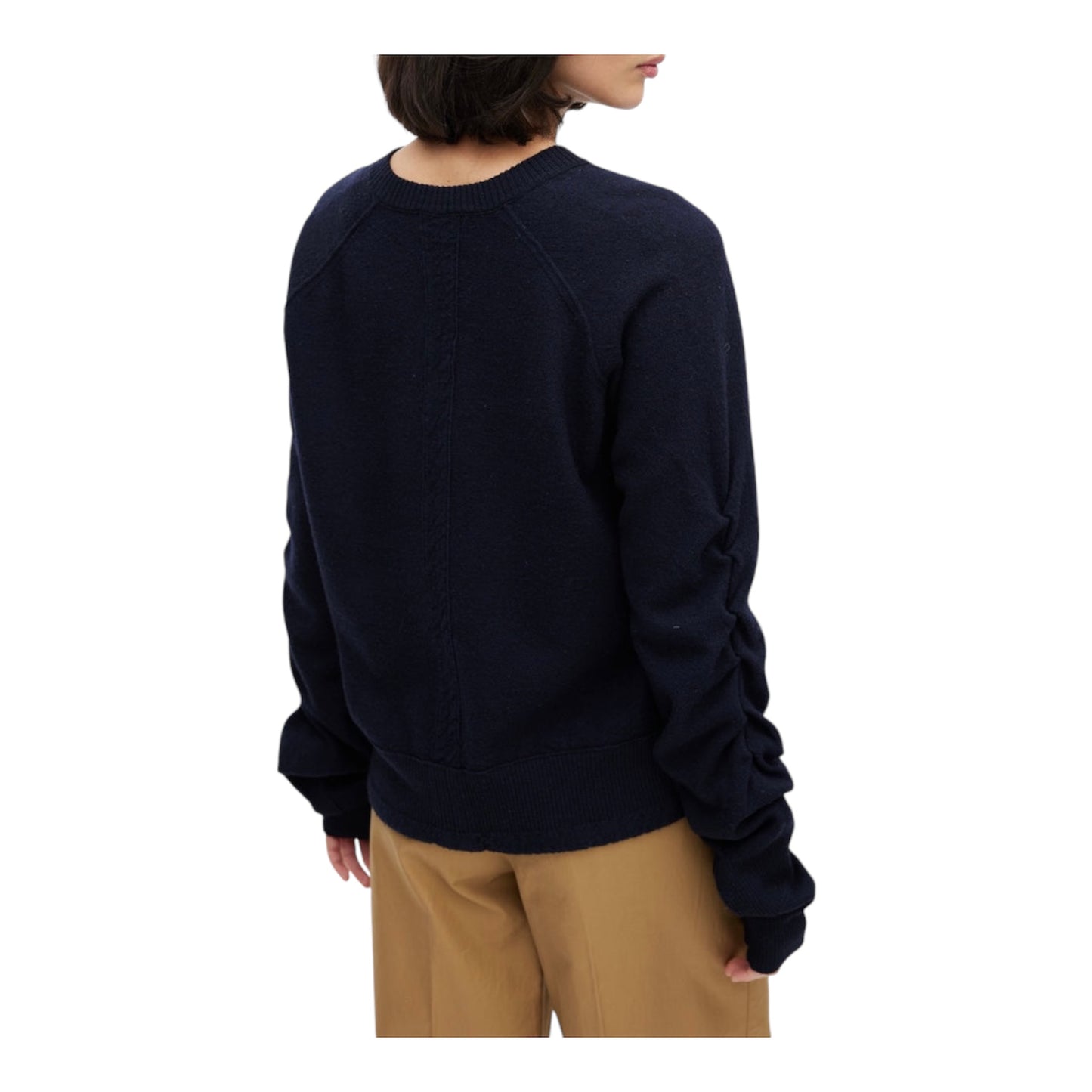 CÉLINE Navy Wool V-Neck Sweater Size M