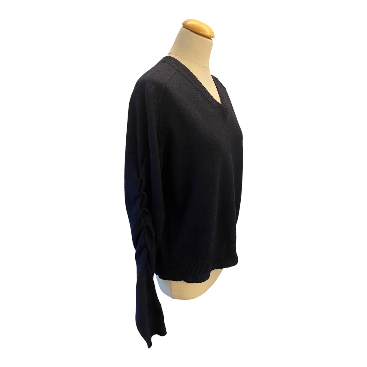 CÉLINE Navy Wool V-Neck Sweater Size M