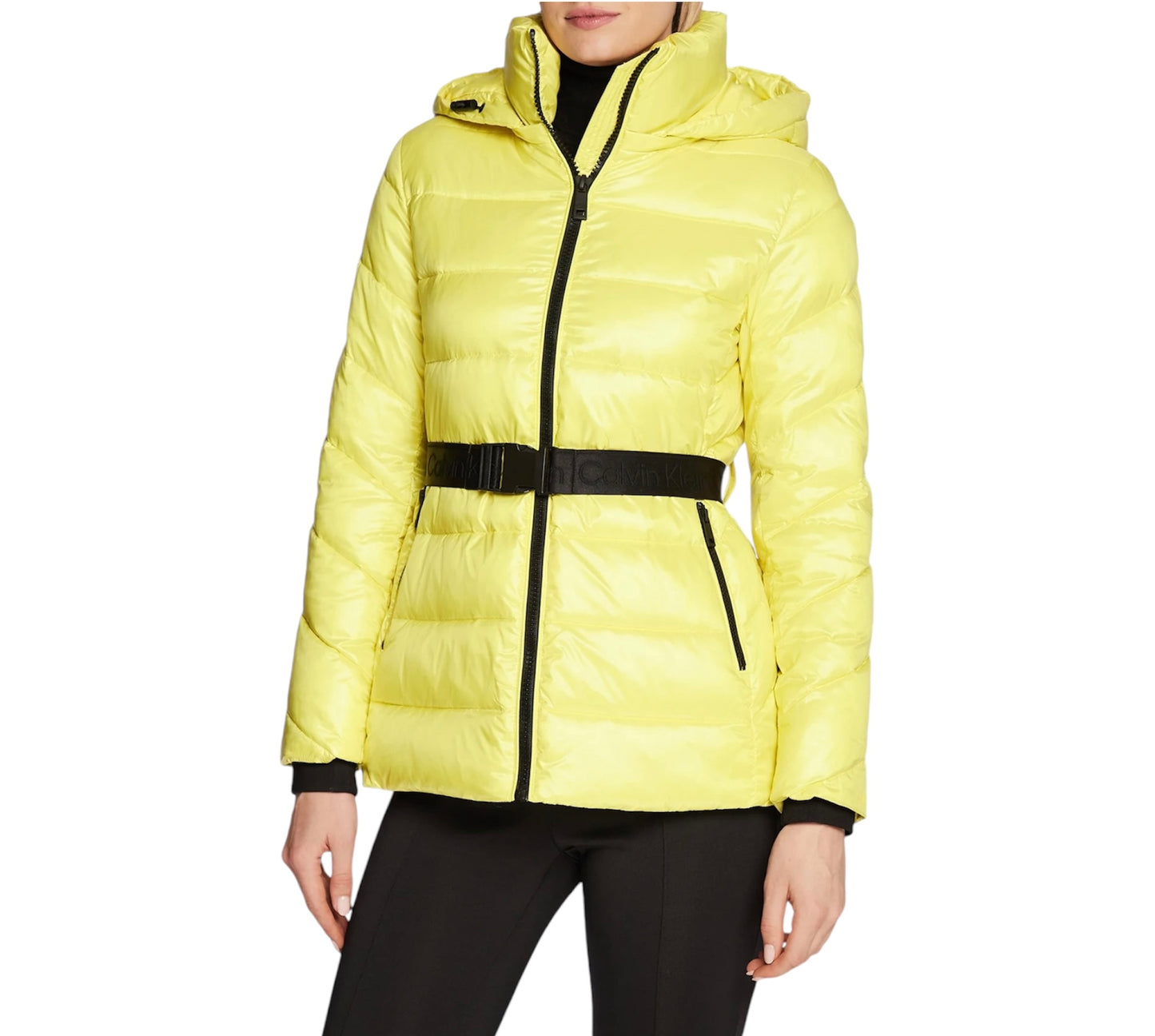 CALVIN KLEIN Belted Down Jacket Yellow Size XS/S