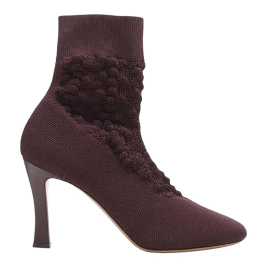 CÉLINE Knitted Boots in Burgundy Size 38