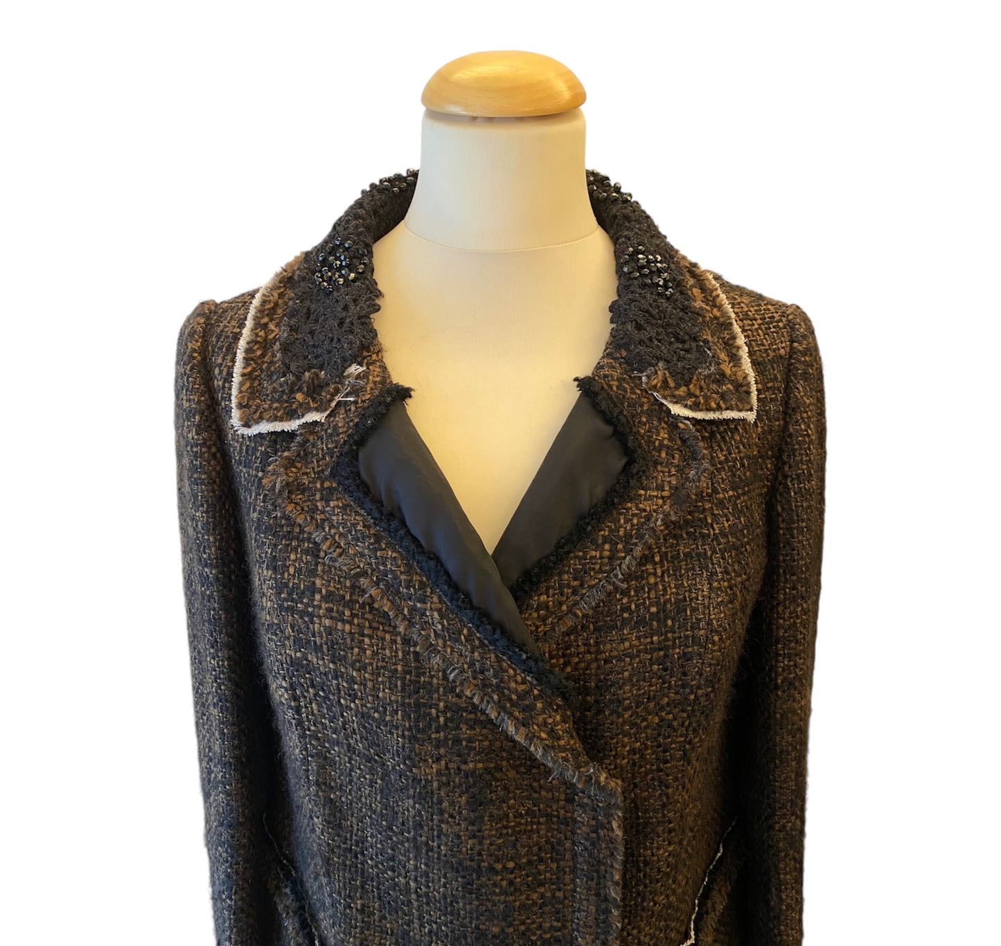 PRADA Vintage Tweed Cropped Jacket Size It 42 Eu 38