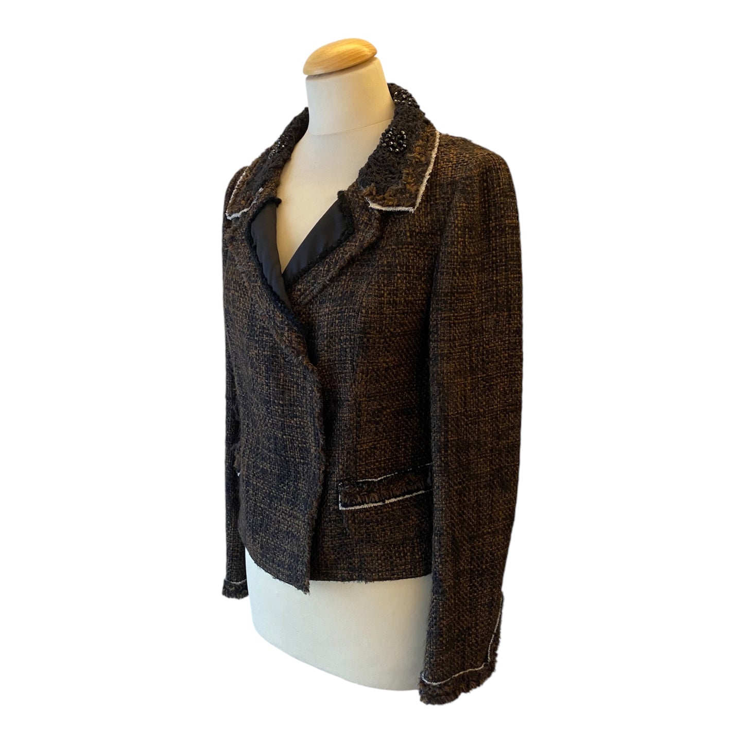 PRADA Vintage Tweed Cropped Jacket Size It 42 Eu 38