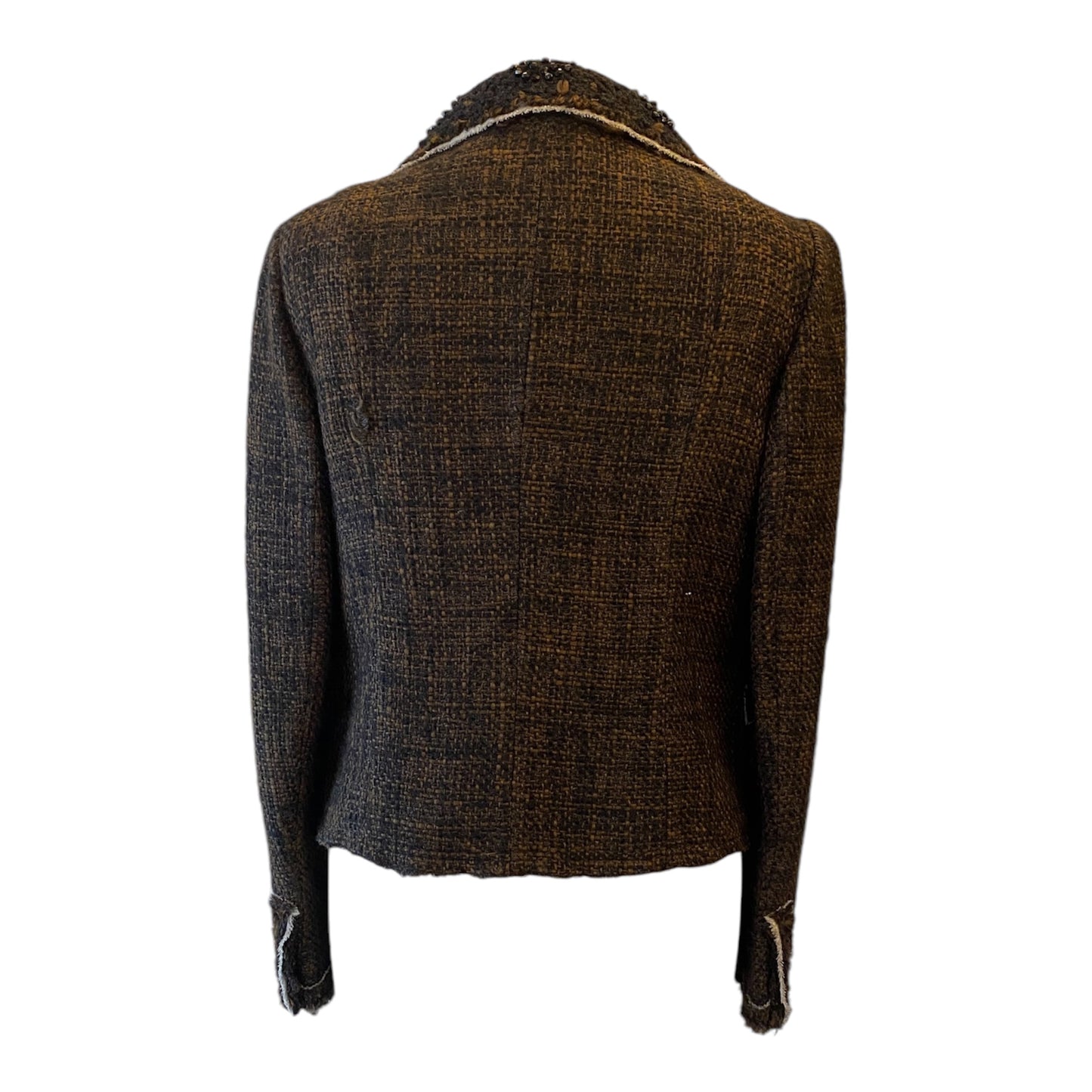 PRADA Vintage Tweed Cropped Jacket Size It 42 Eu 38