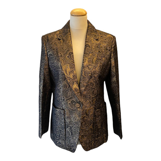 SANDRO Jacquard Dark Gold Blazer Size 40