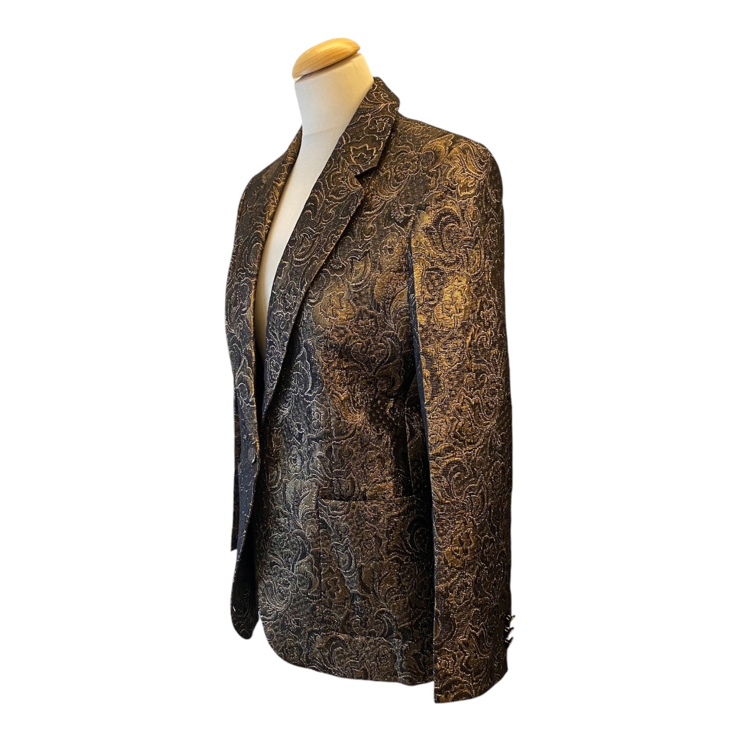 SANDRO Jacquard Dark Gold Blazer Size 40