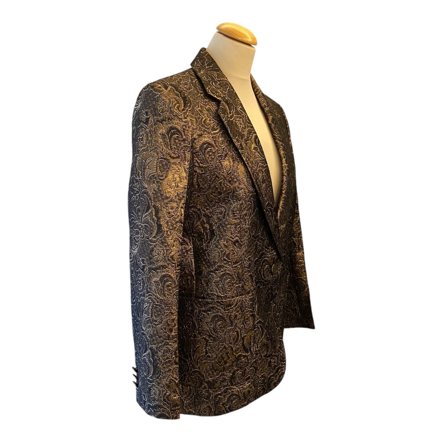 SANDRO Jacquard Dark Gold Blazer Size 40