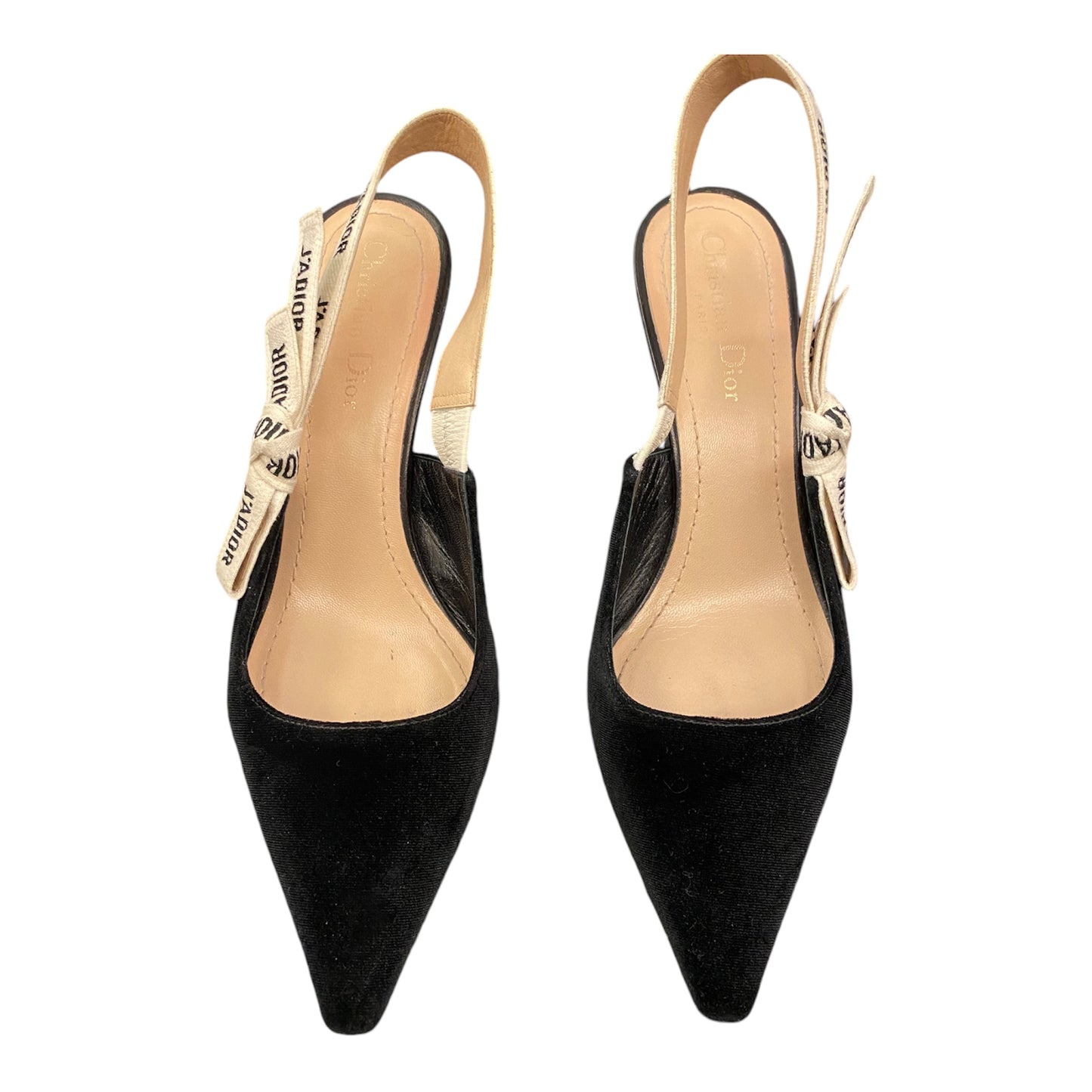 CHRISTIAN DIOR J’Adior Slingback Pumps Black Velvet Size 39,5