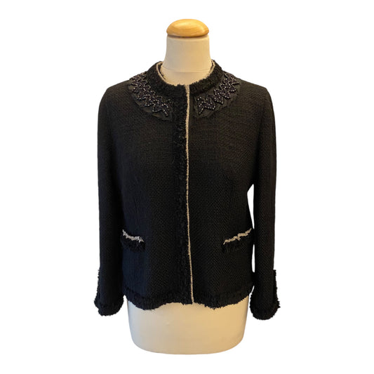 PRADA Black Tweed Wool Jacket Size 38