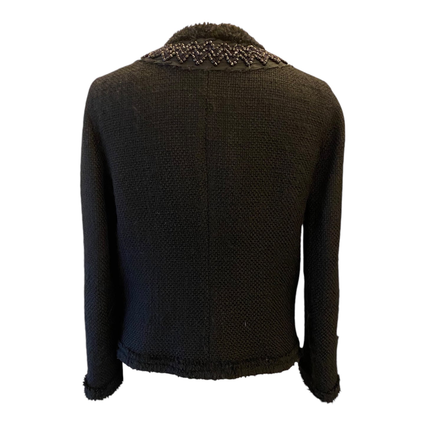 PRADA Black Tweed Wool Jacket Size 38