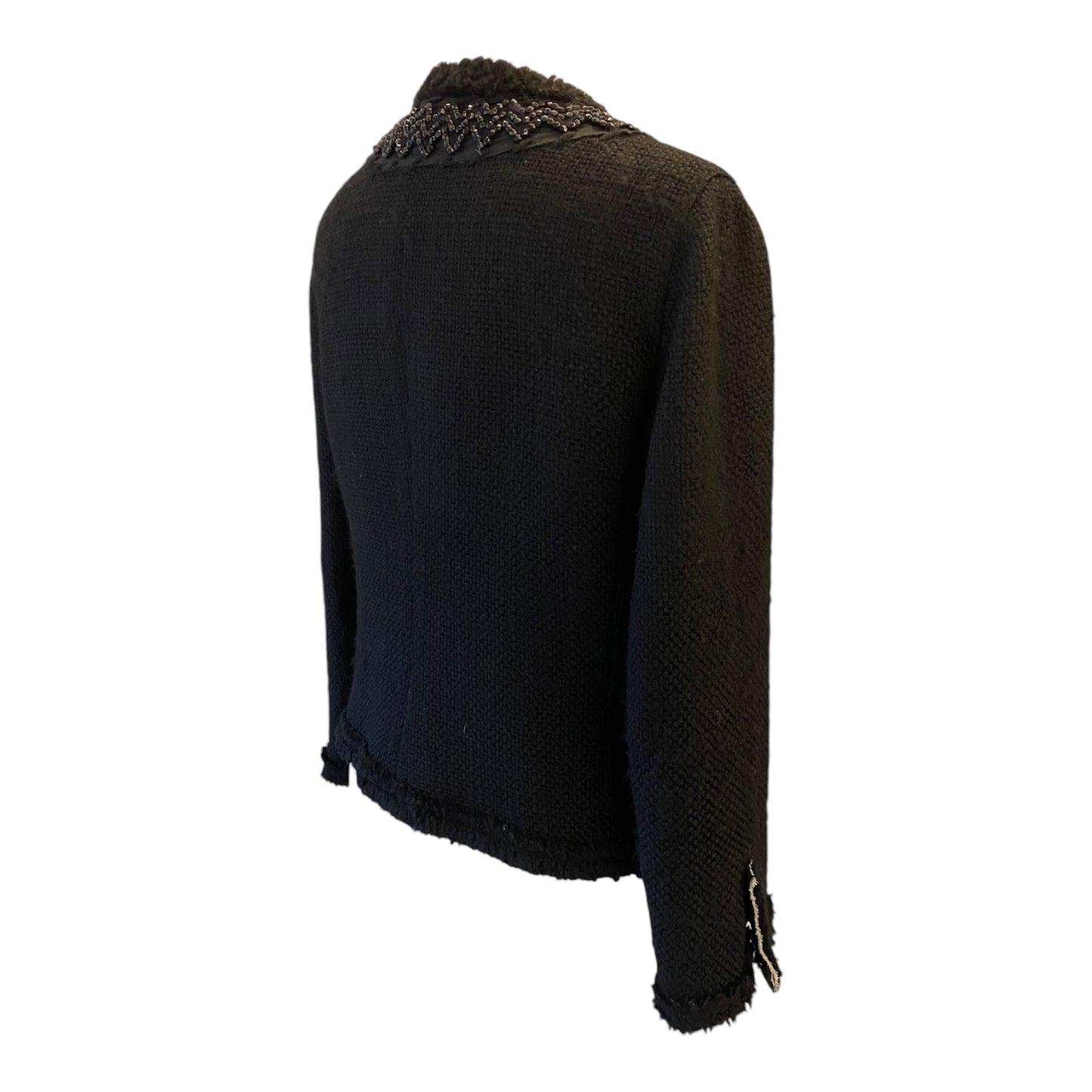 PRADA Black Tweed Wool Jacket Size 38