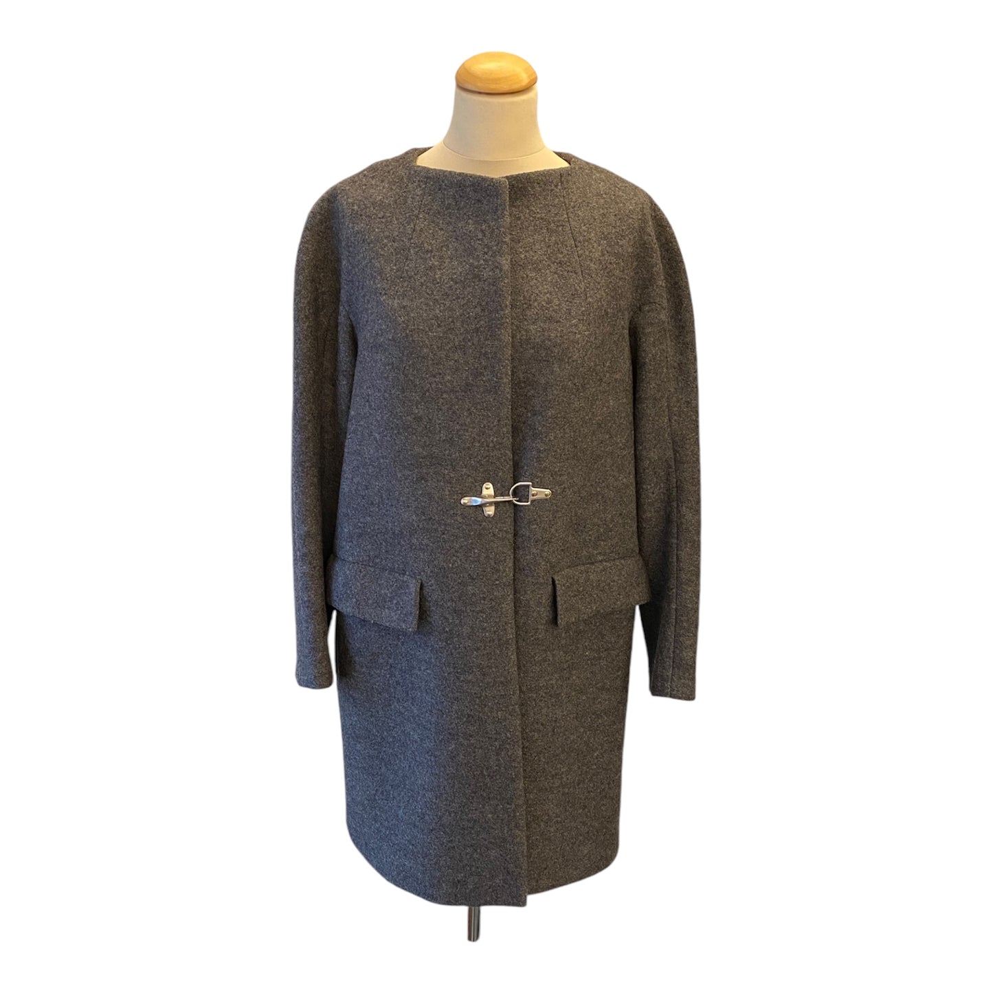 DRIES VAN NOTEN Wool Grey Coat Size 40