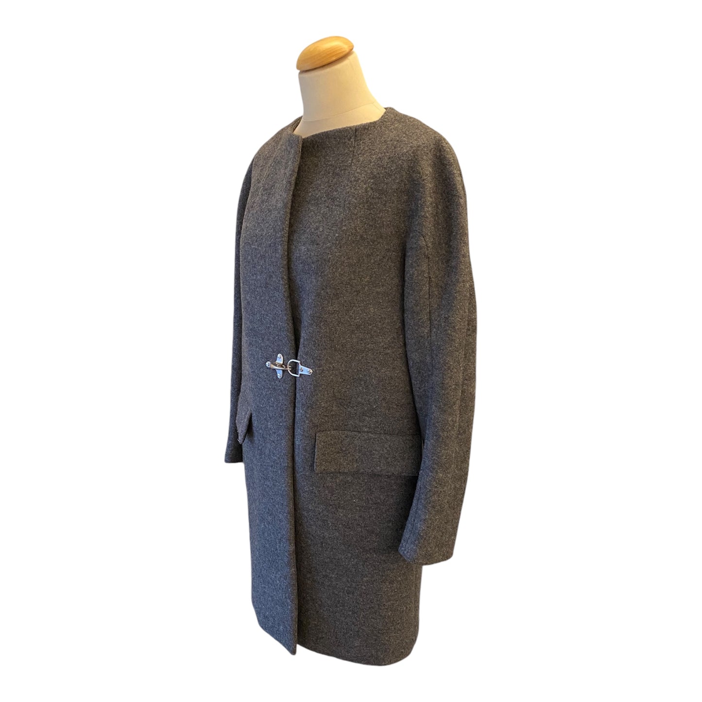 DRIES VAN NOTEN Wool Grey Coat Size 40