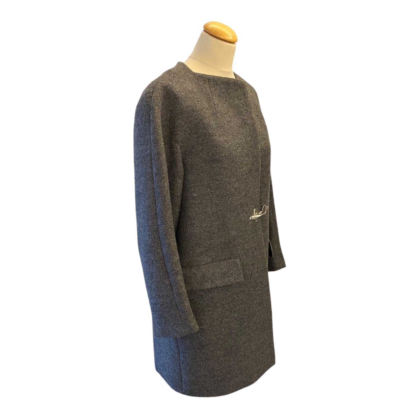 DRIES VAN NOTEN Wool Grey Coat Size 40