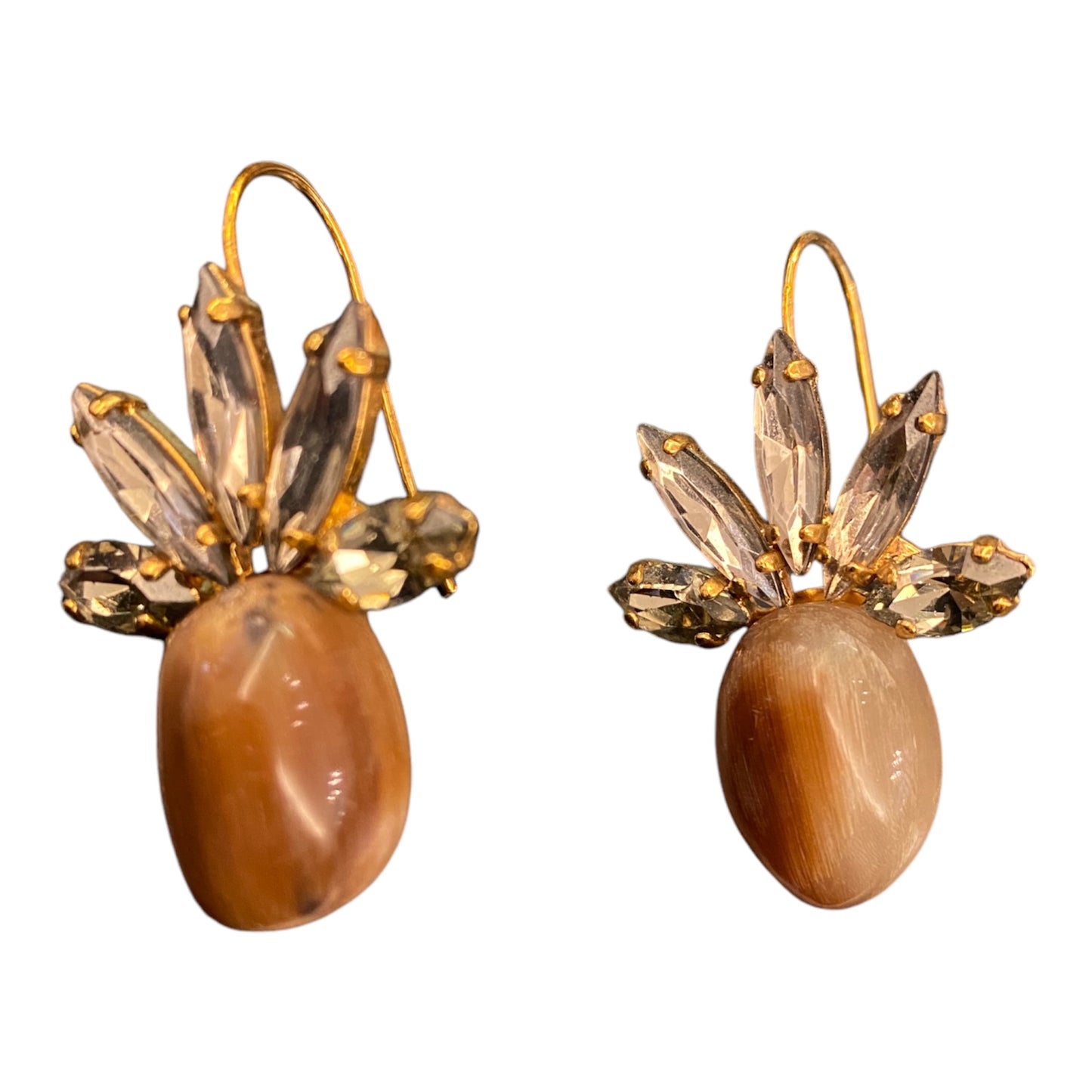 MARNI Tortoise Baguette Crystal Earrings