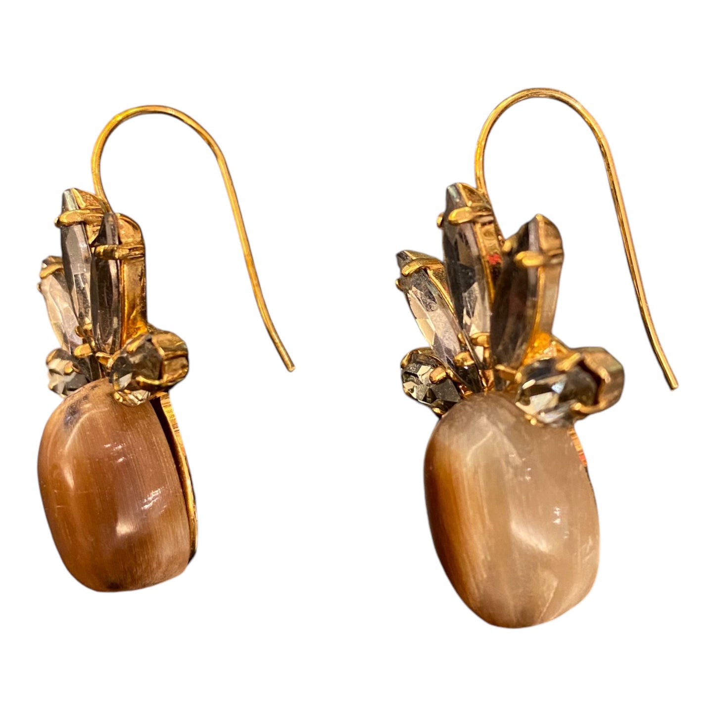 MARNI Tortoise Baguette Crystal Earrings