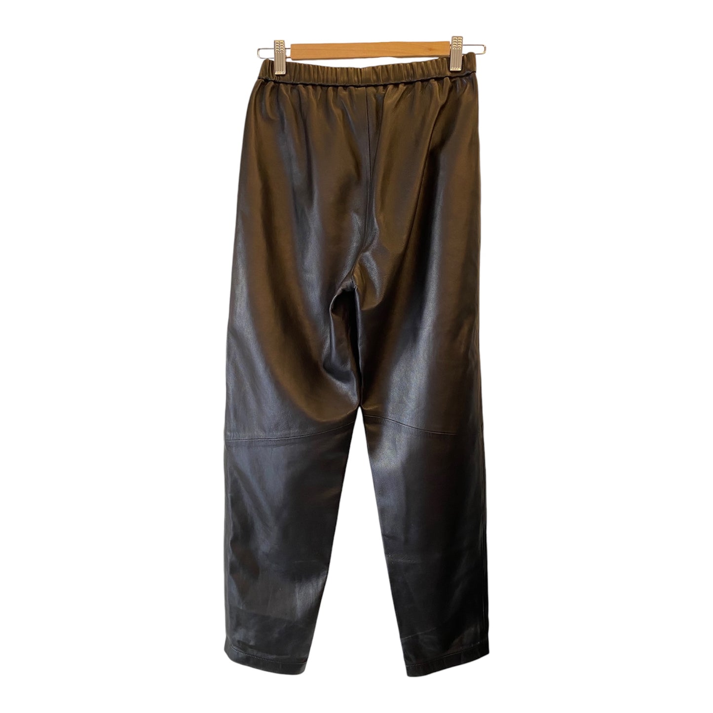 TEURN STUDIOS Tapered leather trousers black Size 34