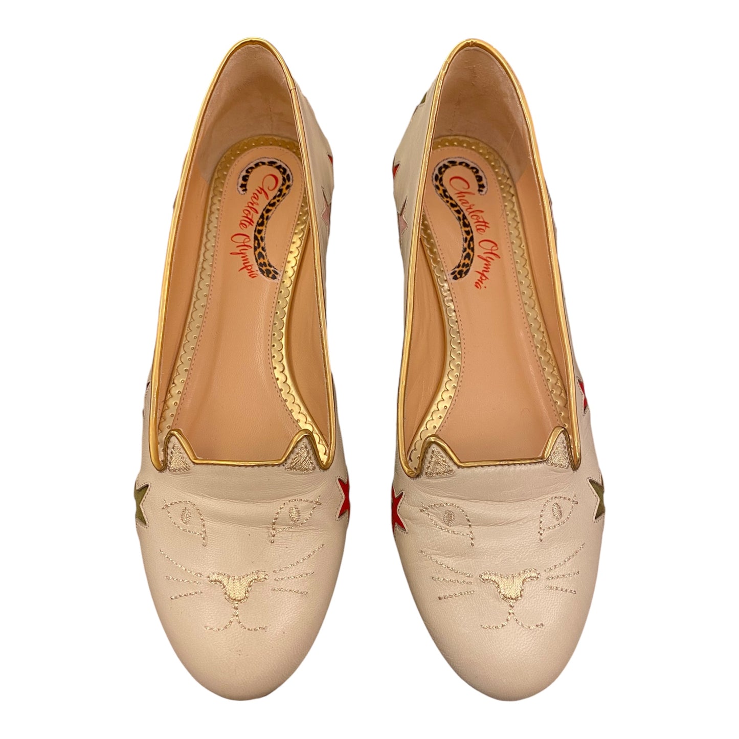 CHARLOTTE OLYMPIA 15 Star Kitty Flats Size 38