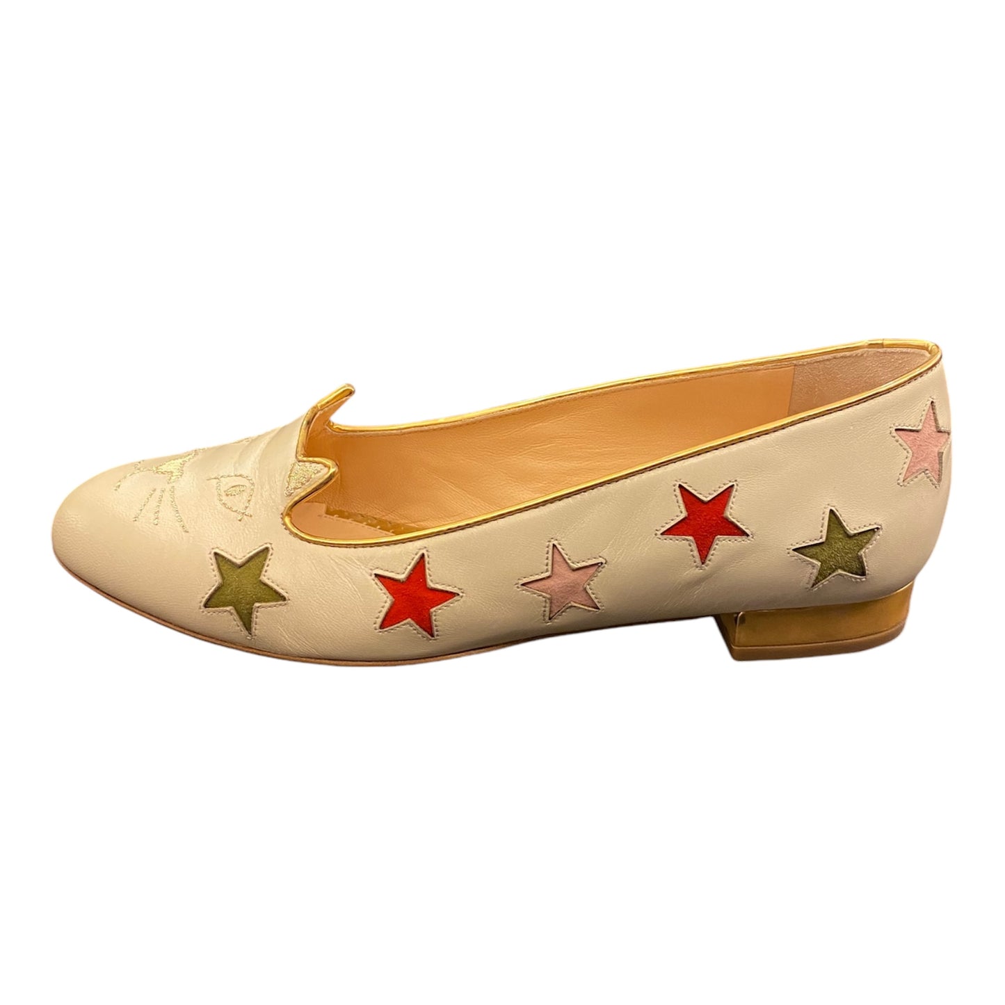 CHARLOTTE OLYMPIA 15 Star Kitty Flats Size 38