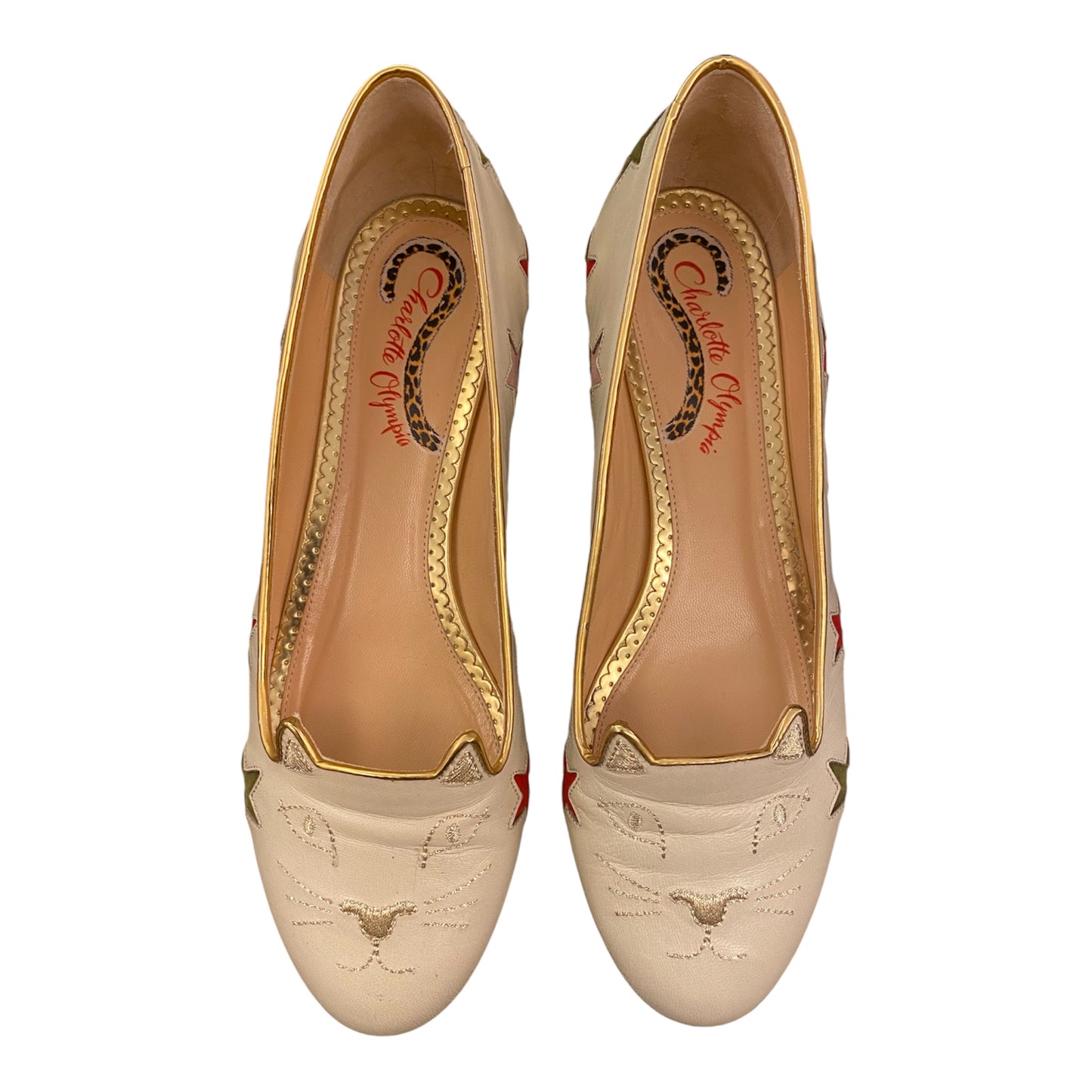 CHARLOTTE OLYMPIA 15 Star Kitty Flats Size 38