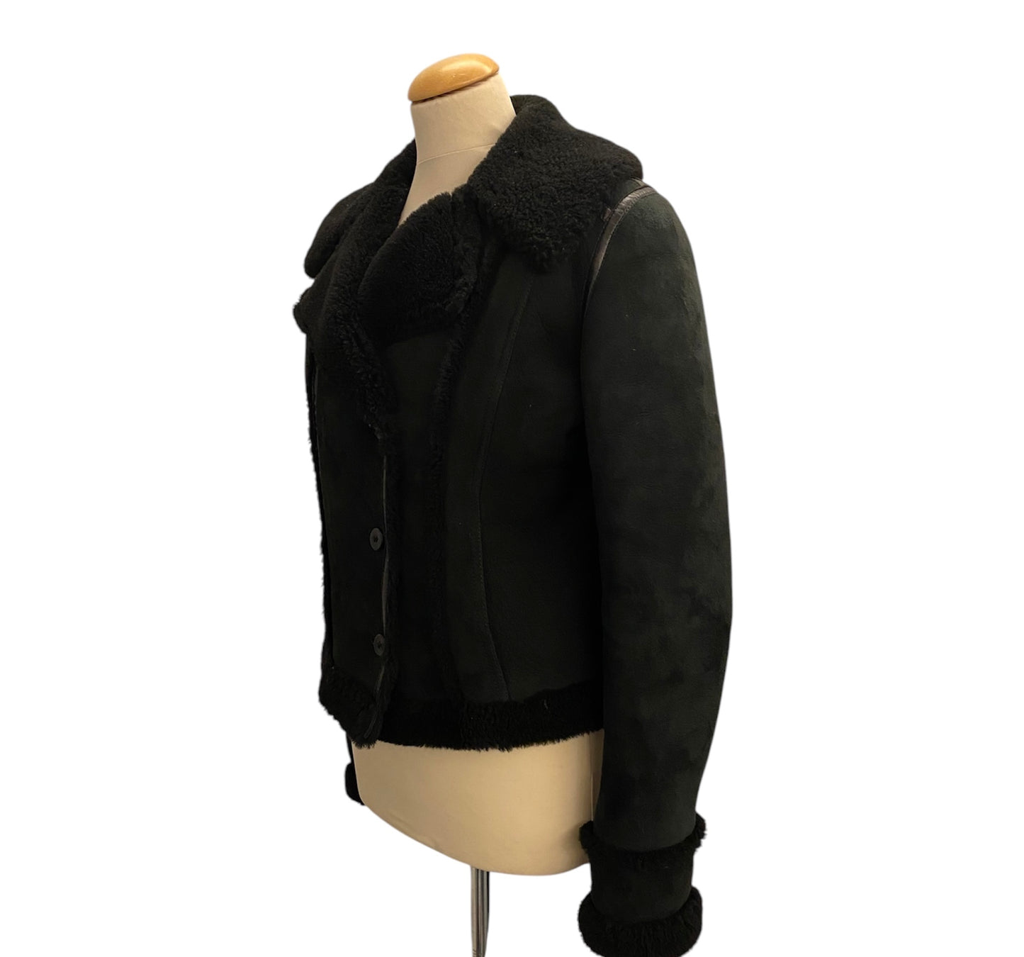 BALENCIAGA Shearing Lambskin Suede Jacket Size Fr 38