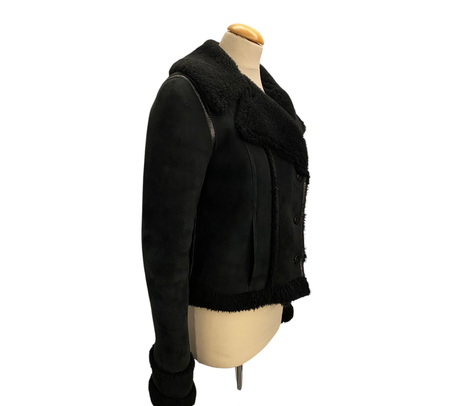 BALENCIAGA Shearing Lambskin Suede Jacket Size Fr 38