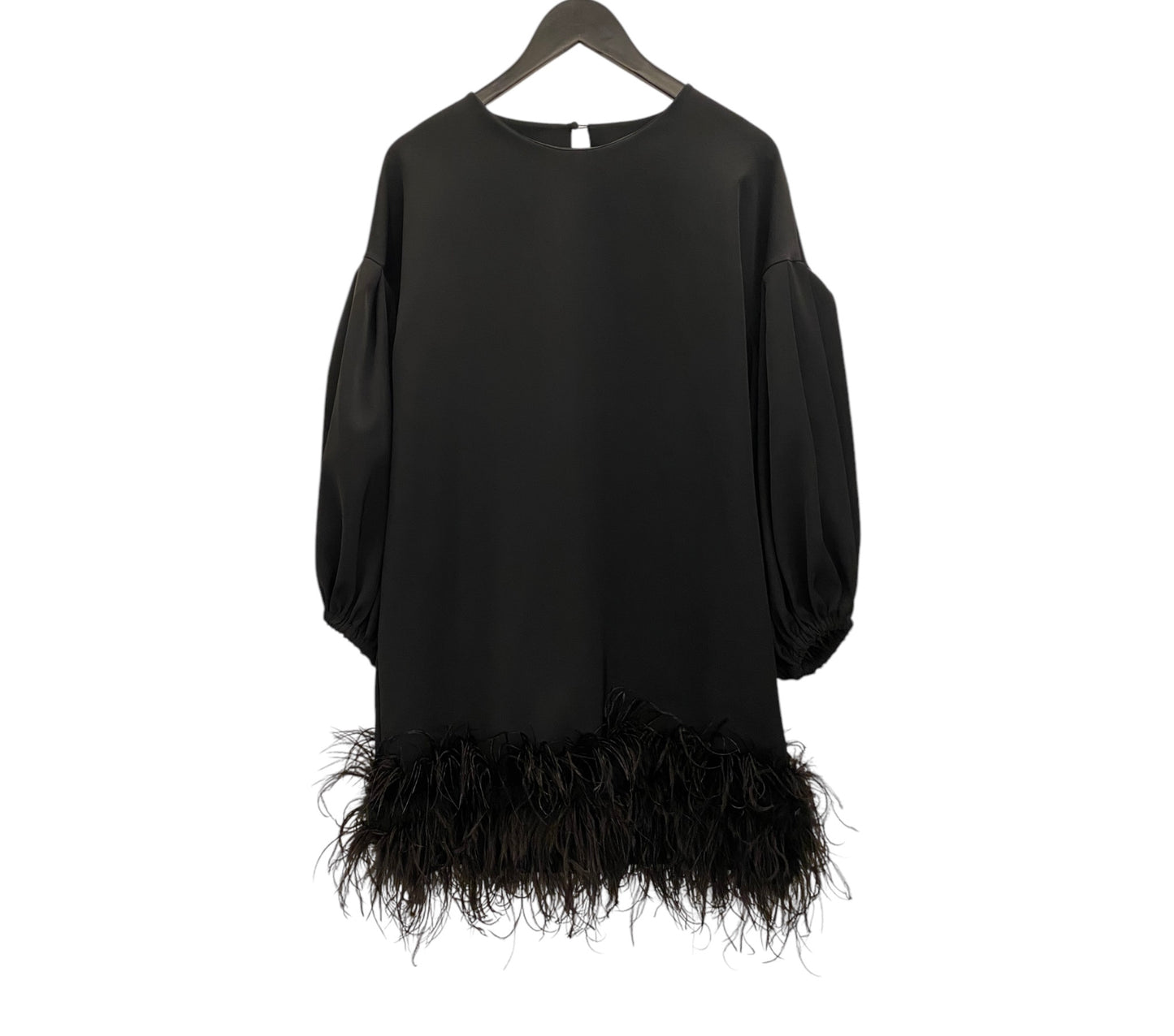 MARIELLE Black Feather Dress Size S/M