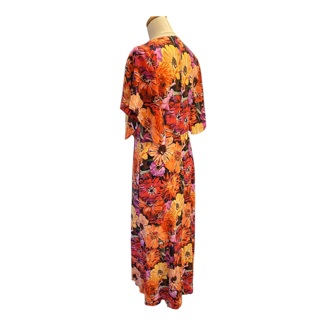 STELLA MCCARTNEY Floral-Print Silk Midi Dress Size It 44 Eu 40